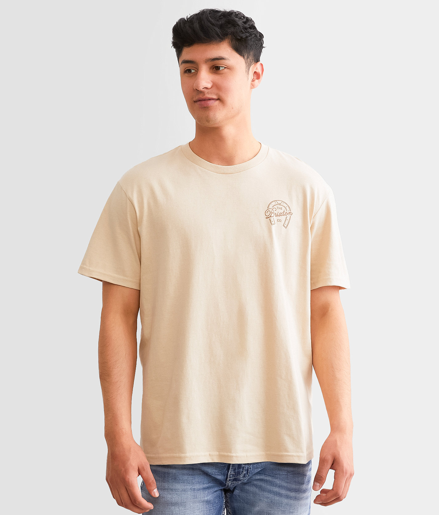 Brixton Barclay T-Shirt - Men's T-Shirts in Cream