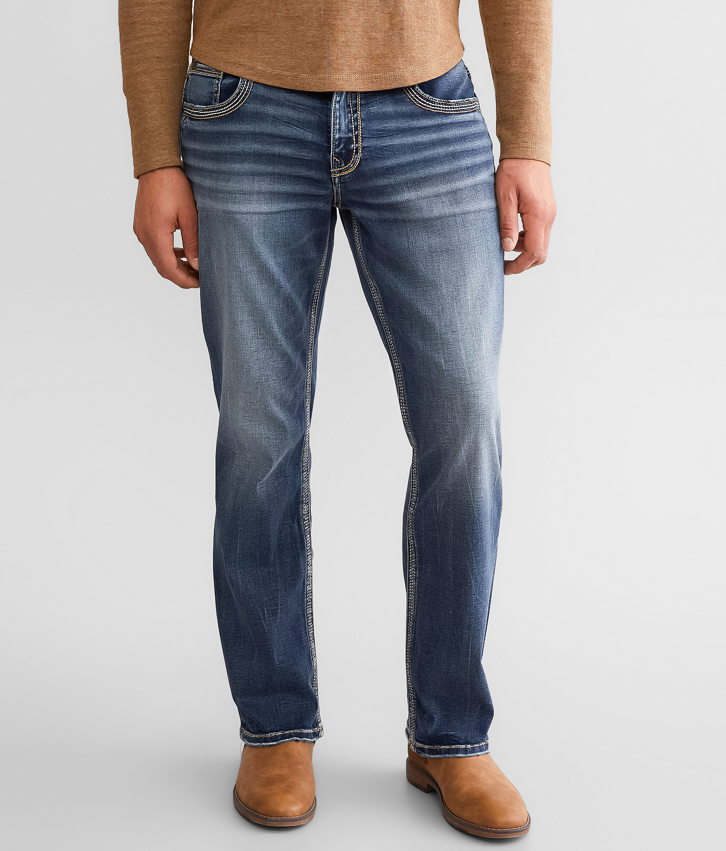 Buckle Black Eleven Straight Stretch Jean - Men's Jeans in Banas River