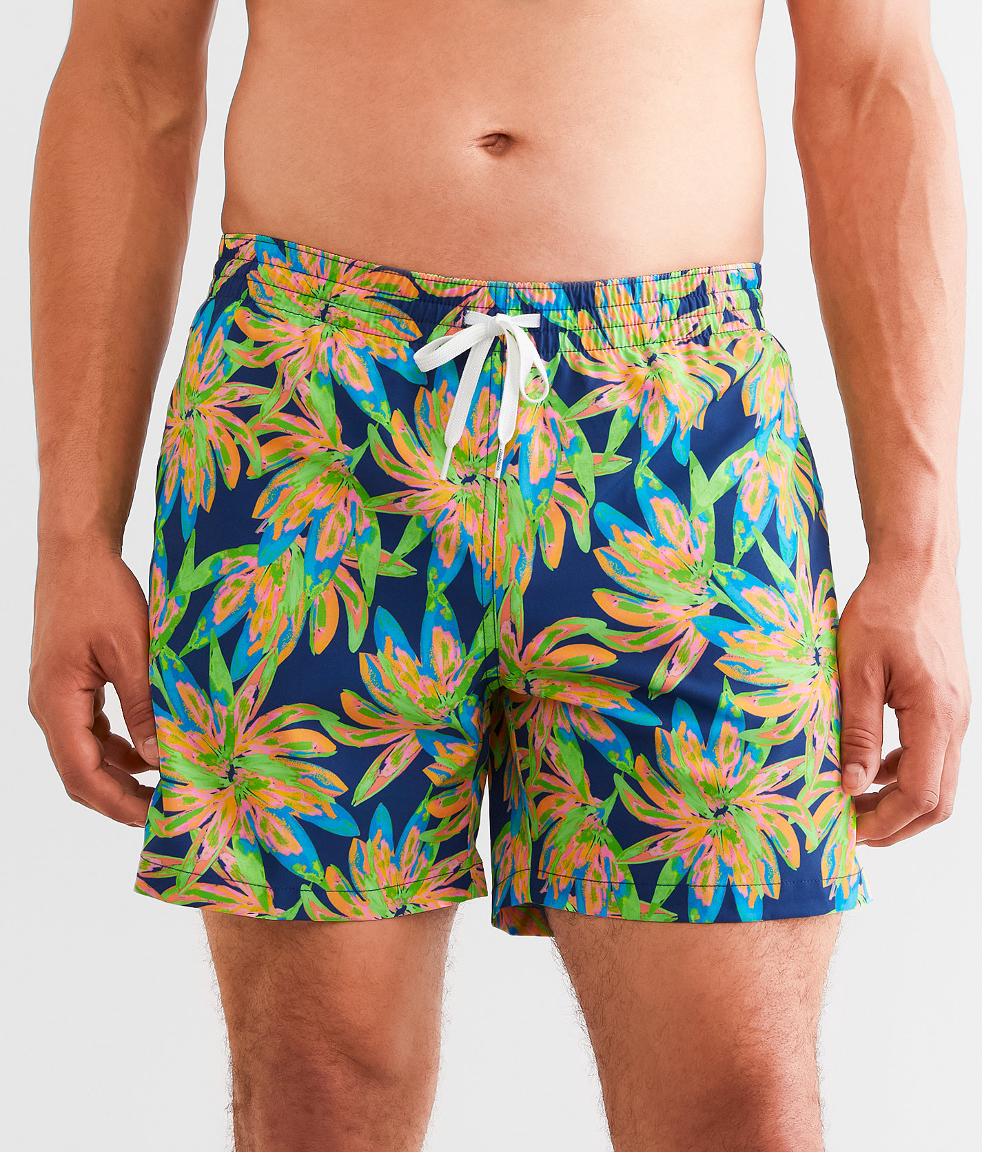 Chubbies The Ocean Flowers Stretch Swim Trunks - Men's Swimwear in Bright Green Pattern Ba
