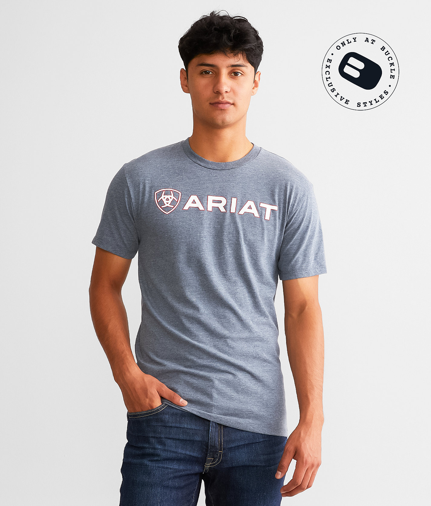 Ariat Offset Lockup T-Shirt - Men's T-Shirts in Athletic Heather