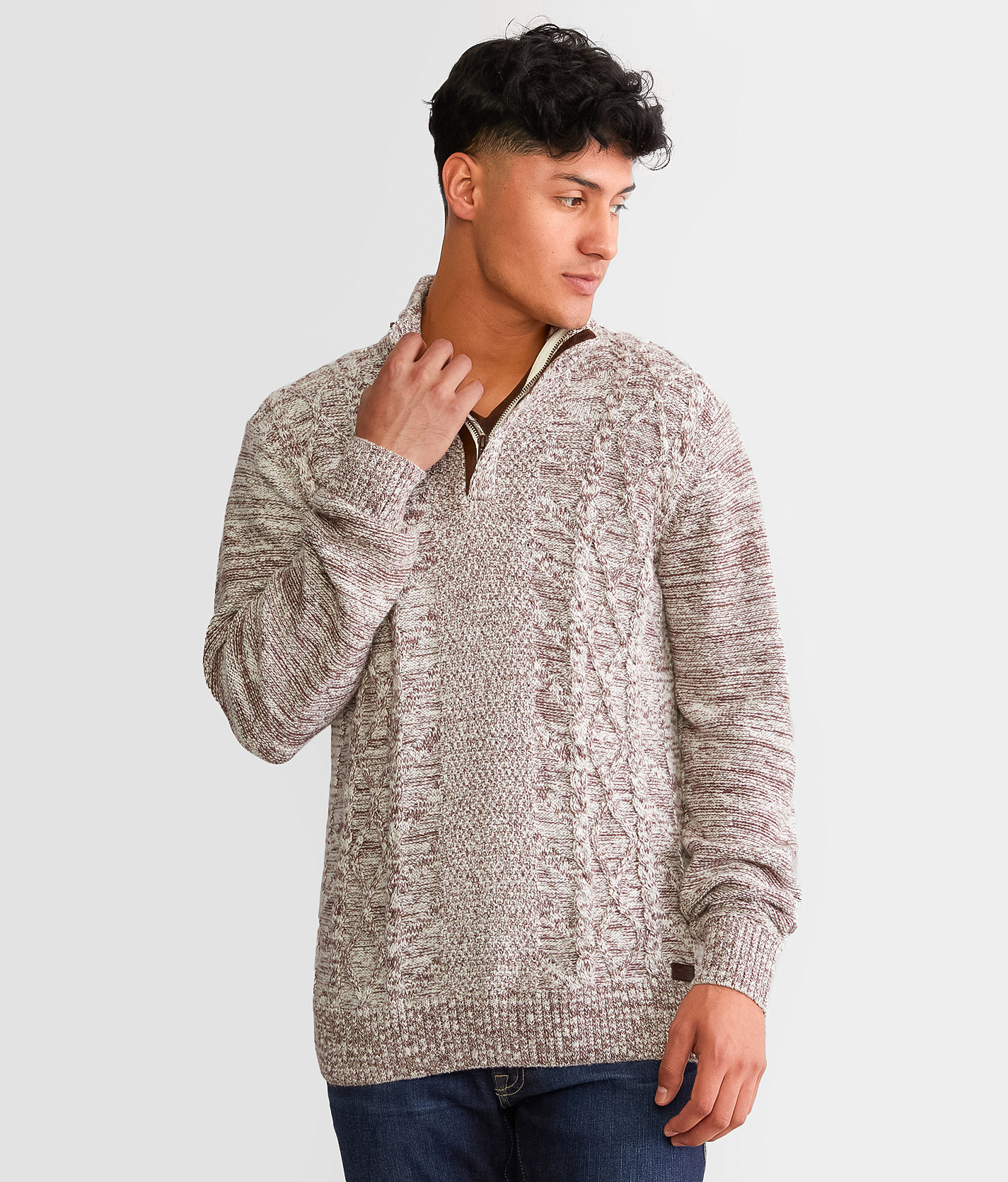 Outpost Makers Quarter Zip Sweater - Men's Sweaters in Decadent Chocolate