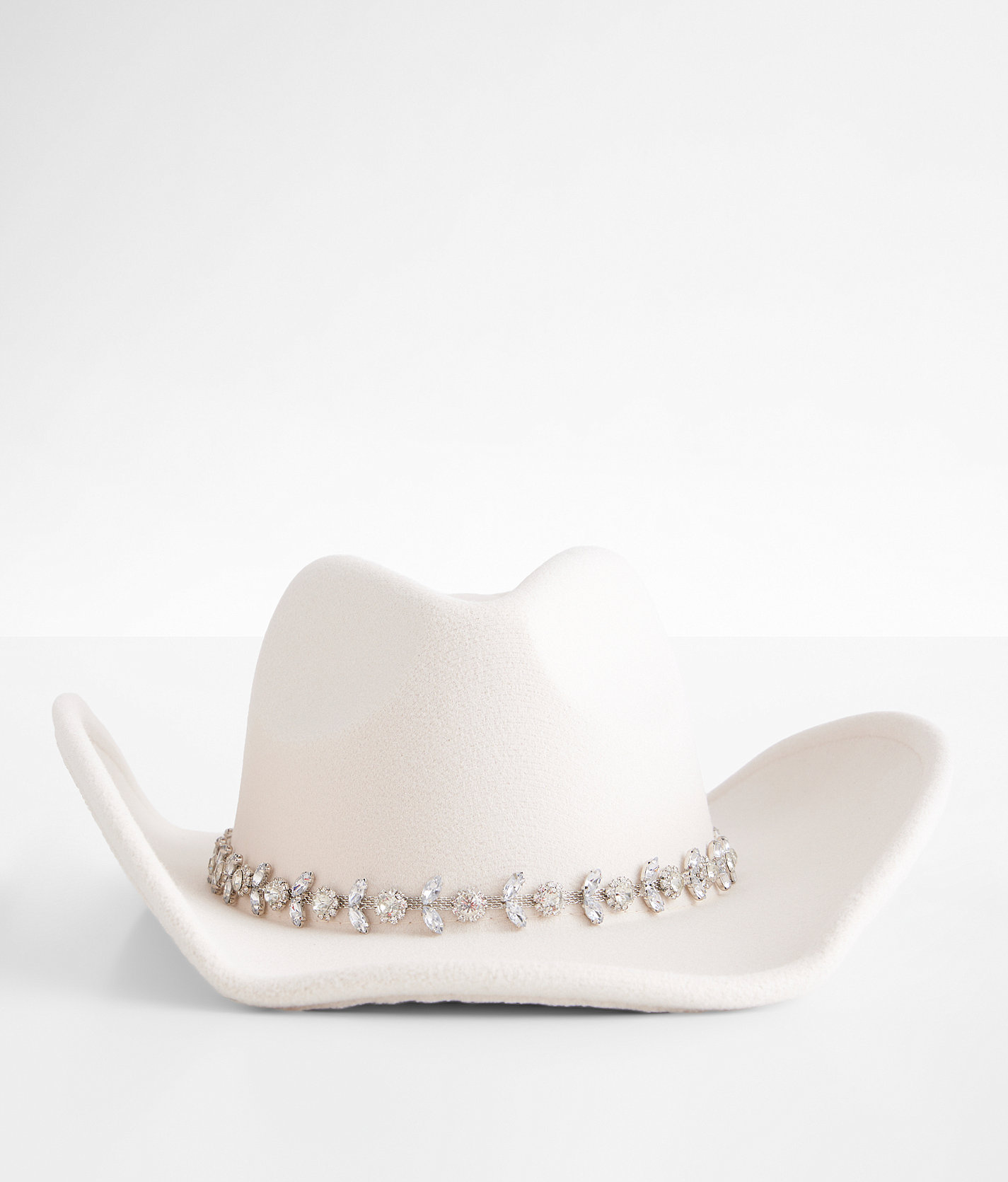 Fame Accessories Rhinestone Cowboy Hat - Women's Hats in Ivory