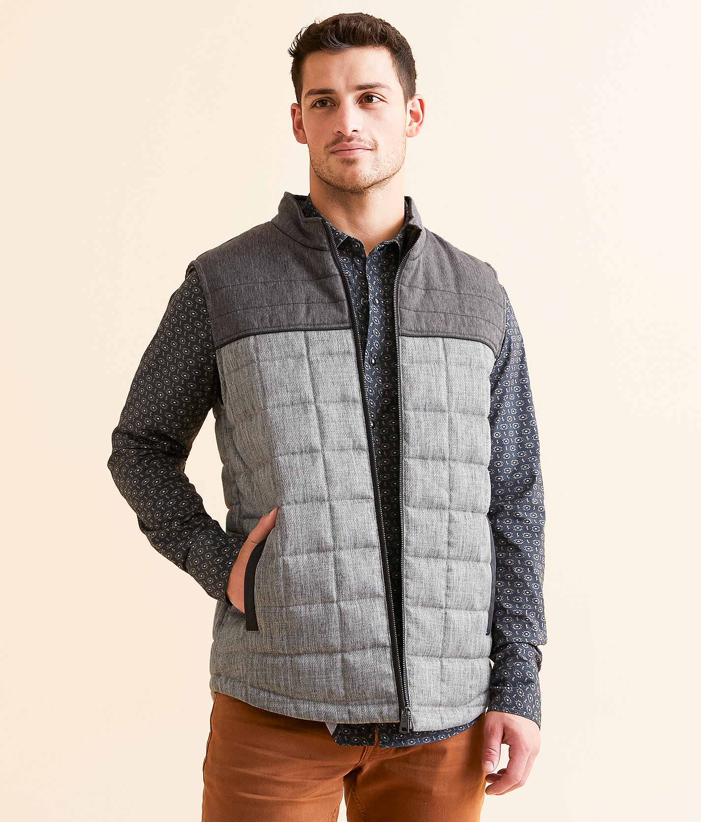 BKE Quilted Vest - Men's Coats & Jackets in Black Grey