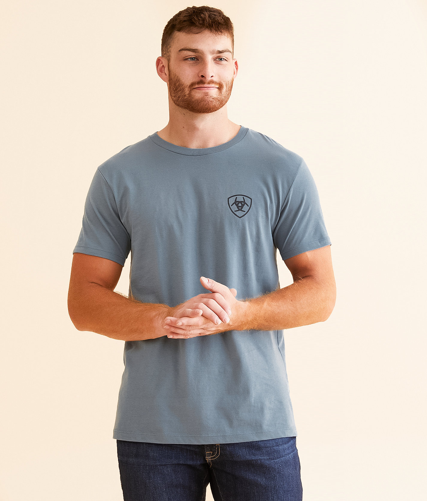 Ariat Dust Devil Canyon Lockup T-Shirt - Men's T-Shirts in Light Denim