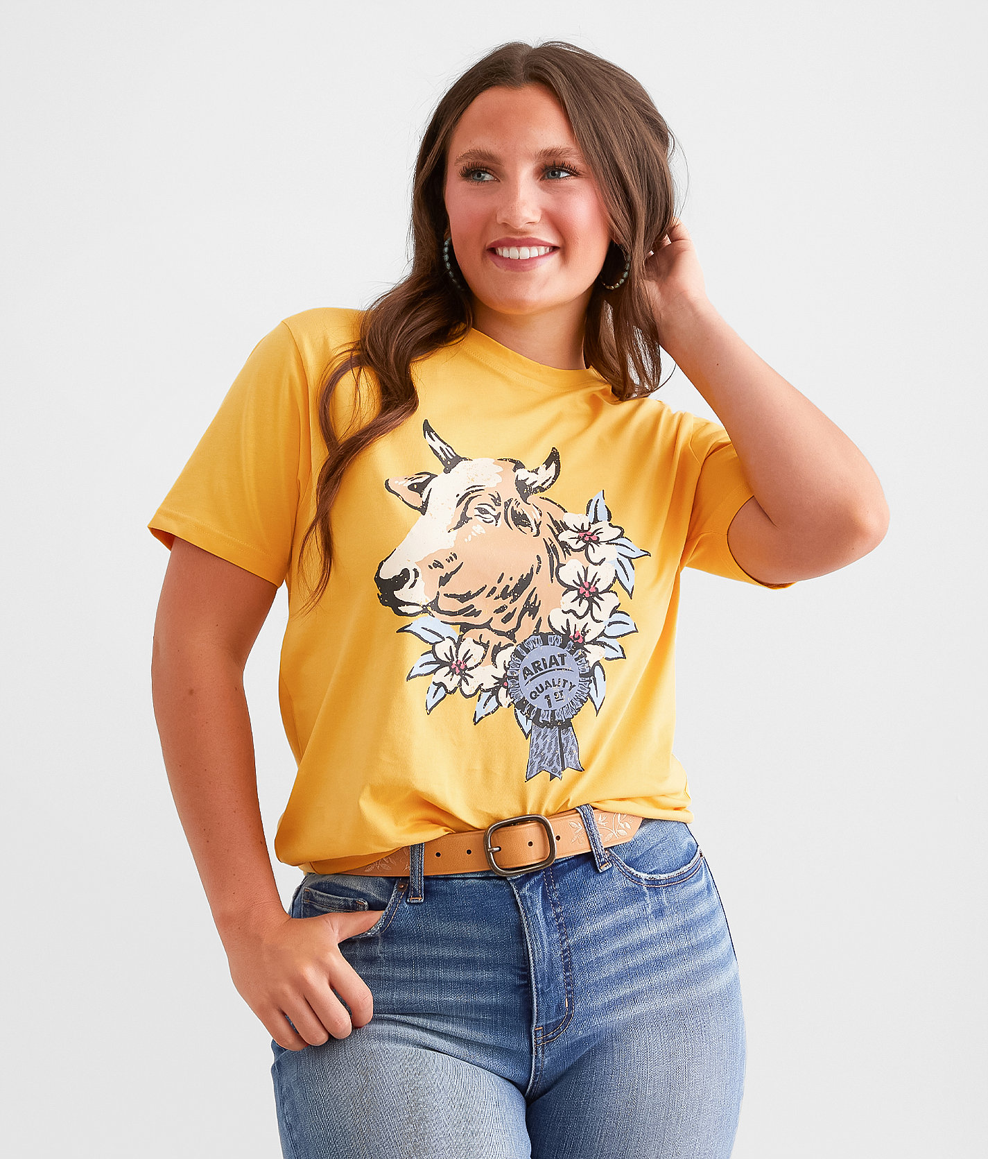 Ariat 1st Prize Boyfriend T-Shirt - Women's T-Shirts in Ochre