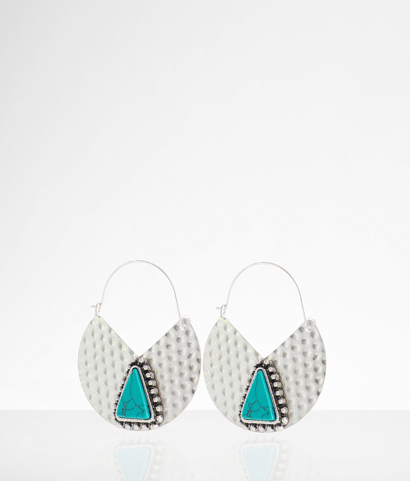 boutique by BKE Turquoise Stone Drop Earring - Women's Jewelry in Silver