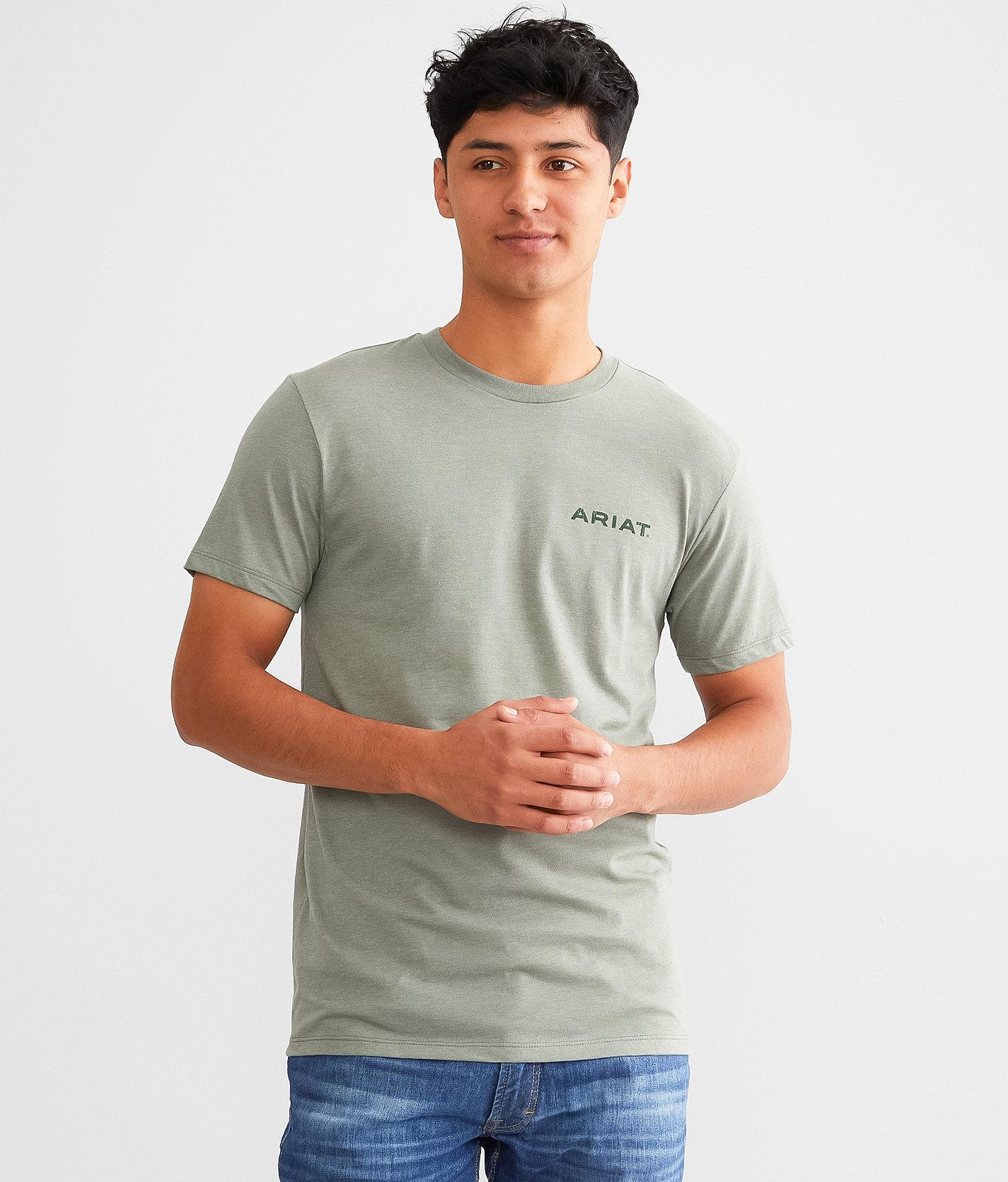 Ariat Barn Shield T-Shirt - Men's T-Shirts in Olive Heather