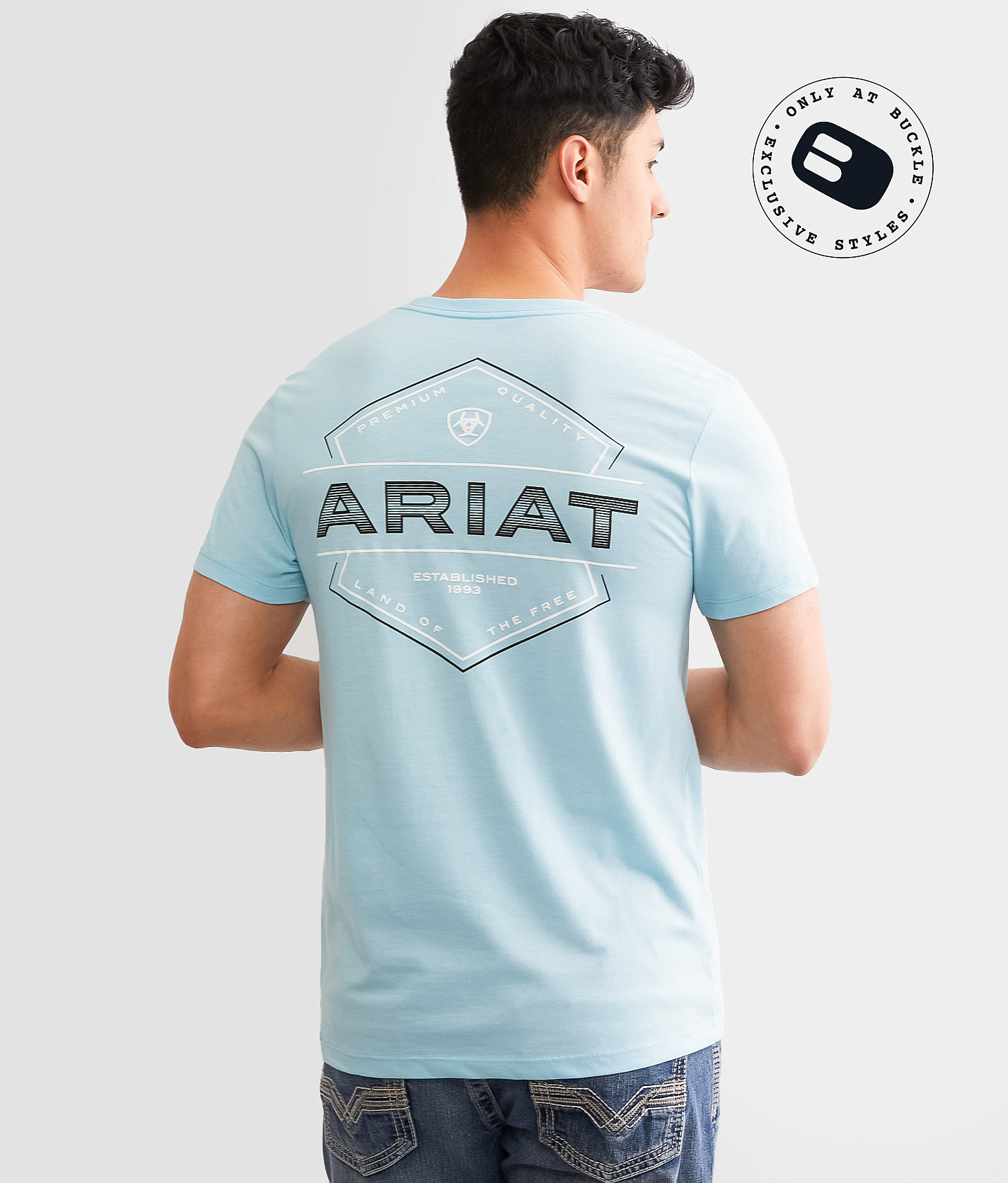 Ariat Minimal Premium T-Shirt - Men's T-Shirts in Sky Blue Heather