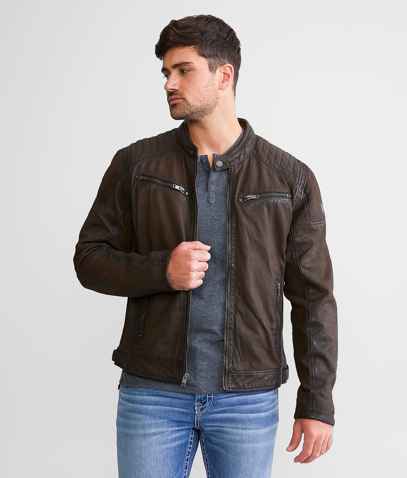 Mauritius Natico Leather Jacket - Men's Coats & Jackets in Brown