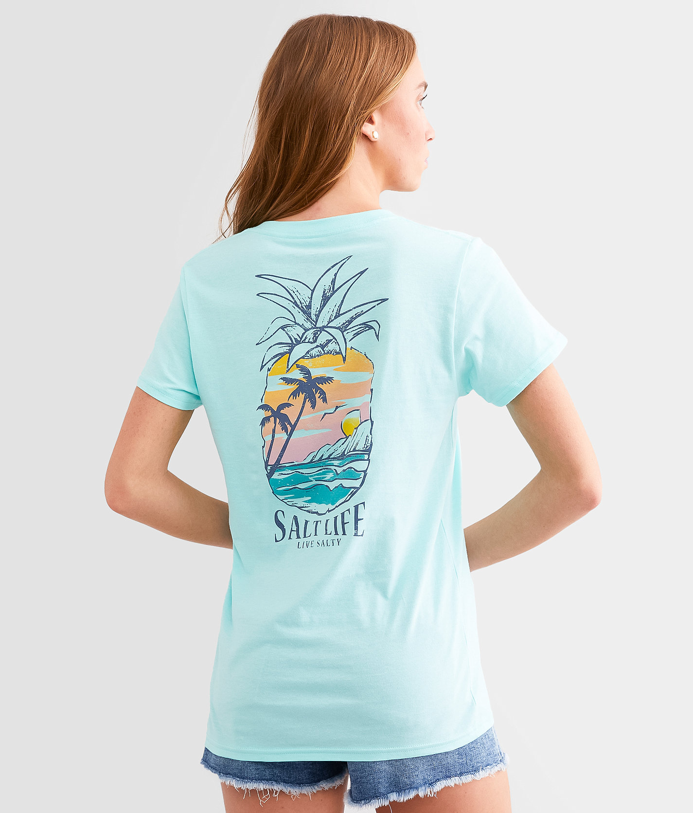 Salt Life Never Lost T-Shirt - Women's T-Shirts in Aruba Blue