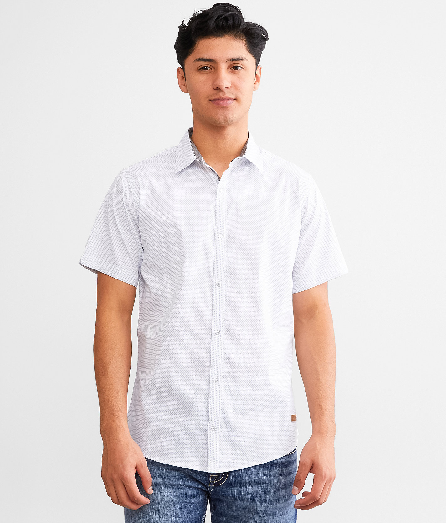 Outpost Makers Mini Diamond Stretch Shirt - Men's Shirts in White