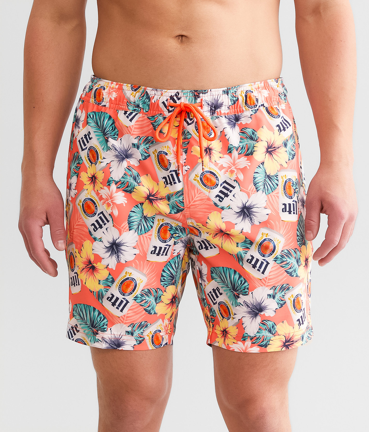 Valor Miller Light® Stretch Swim Trunks - Men's Swimwear in Coral