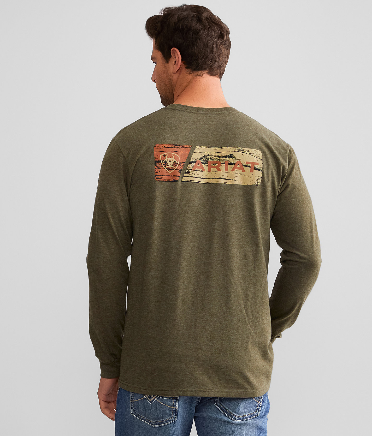 Ariat Split Plank T-Shirt - Men's T-Shirts in Military Heather