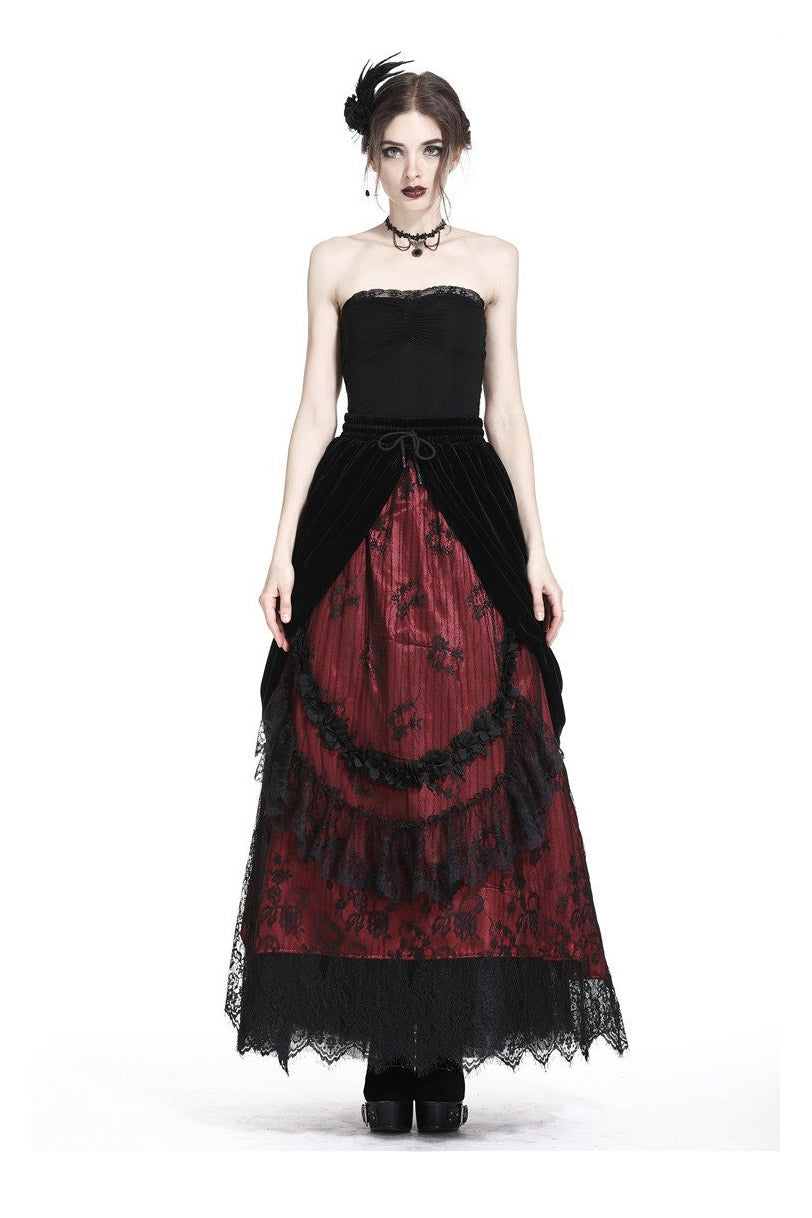 Victorian Goth Bustle Maxi Skirt