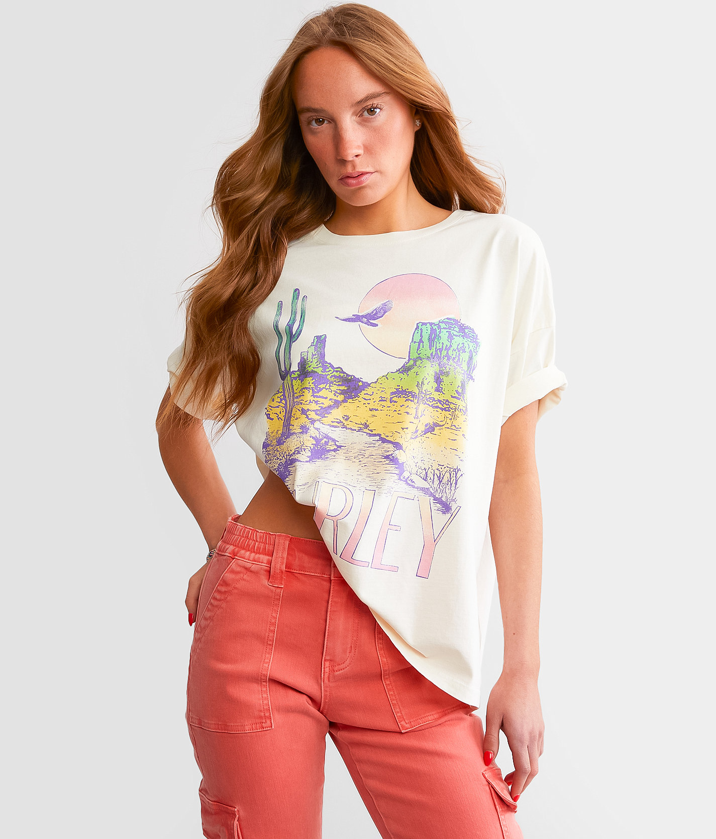 Hurley Canyon Dreams Oversized T-Shirt - Women's T-Shirts in White