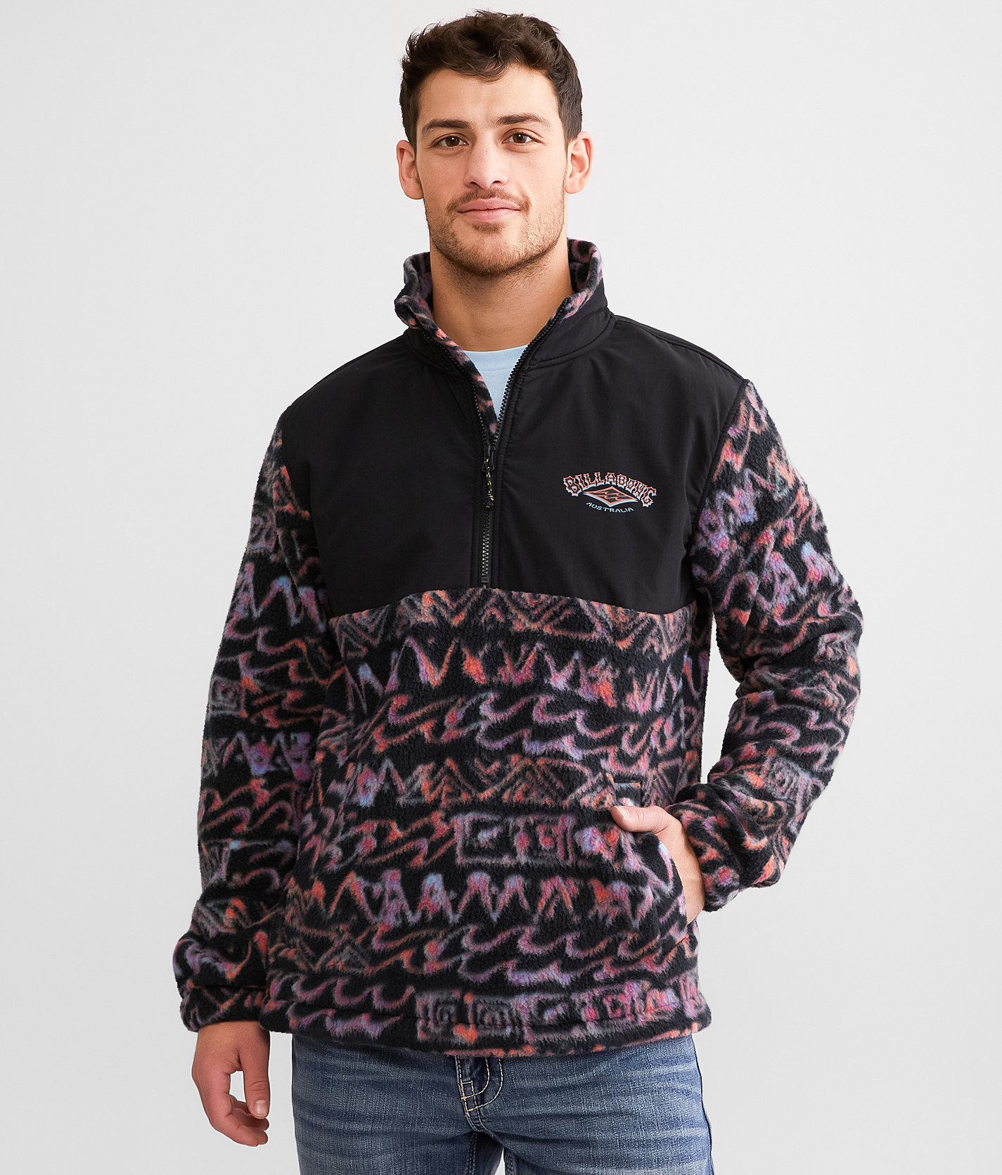Billabong Boundary Issue Polar Fleece Pullover - Men's Sweatshirts in Black