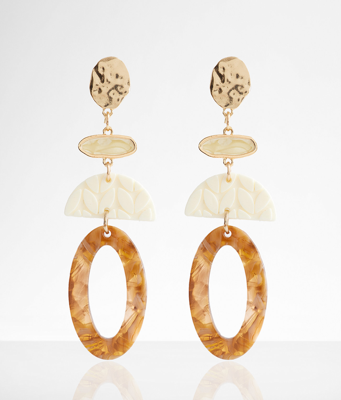 boutique by BKE Tiered Earring - Women's Jewelry in Gold Brown Multi