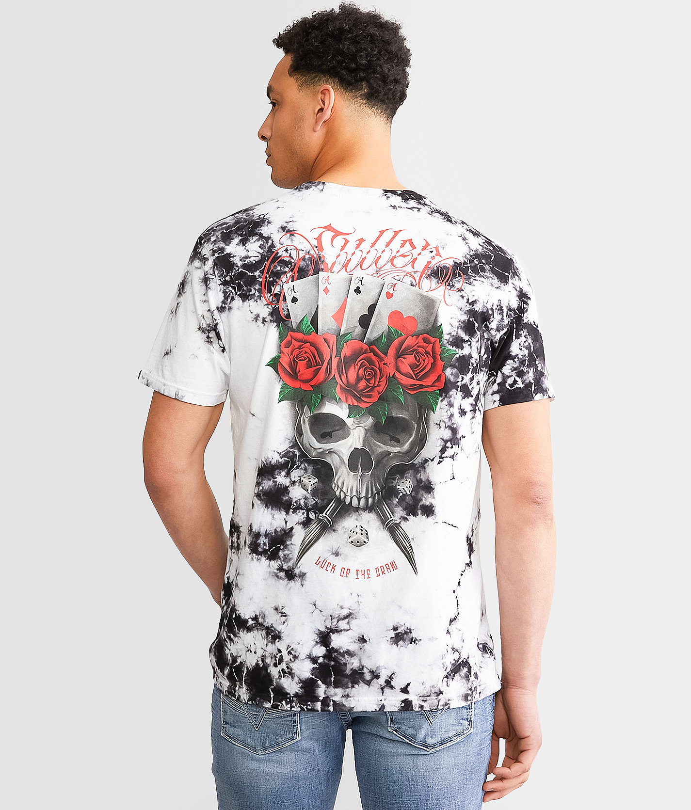 Sullen Luck Of The Draw T-Shirt - Men's T-Shirts in Black White Crystal Wash