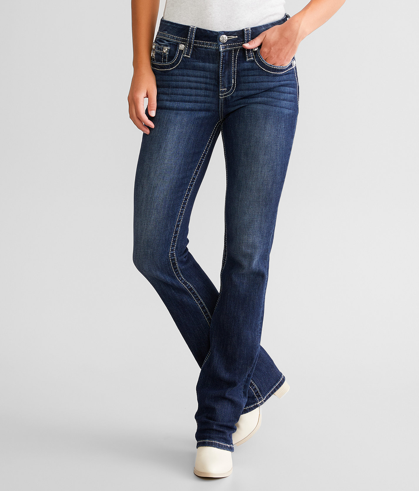 Miss Me Curvy Tailored Boot Stretch Jean - Women's Jeans in D1051