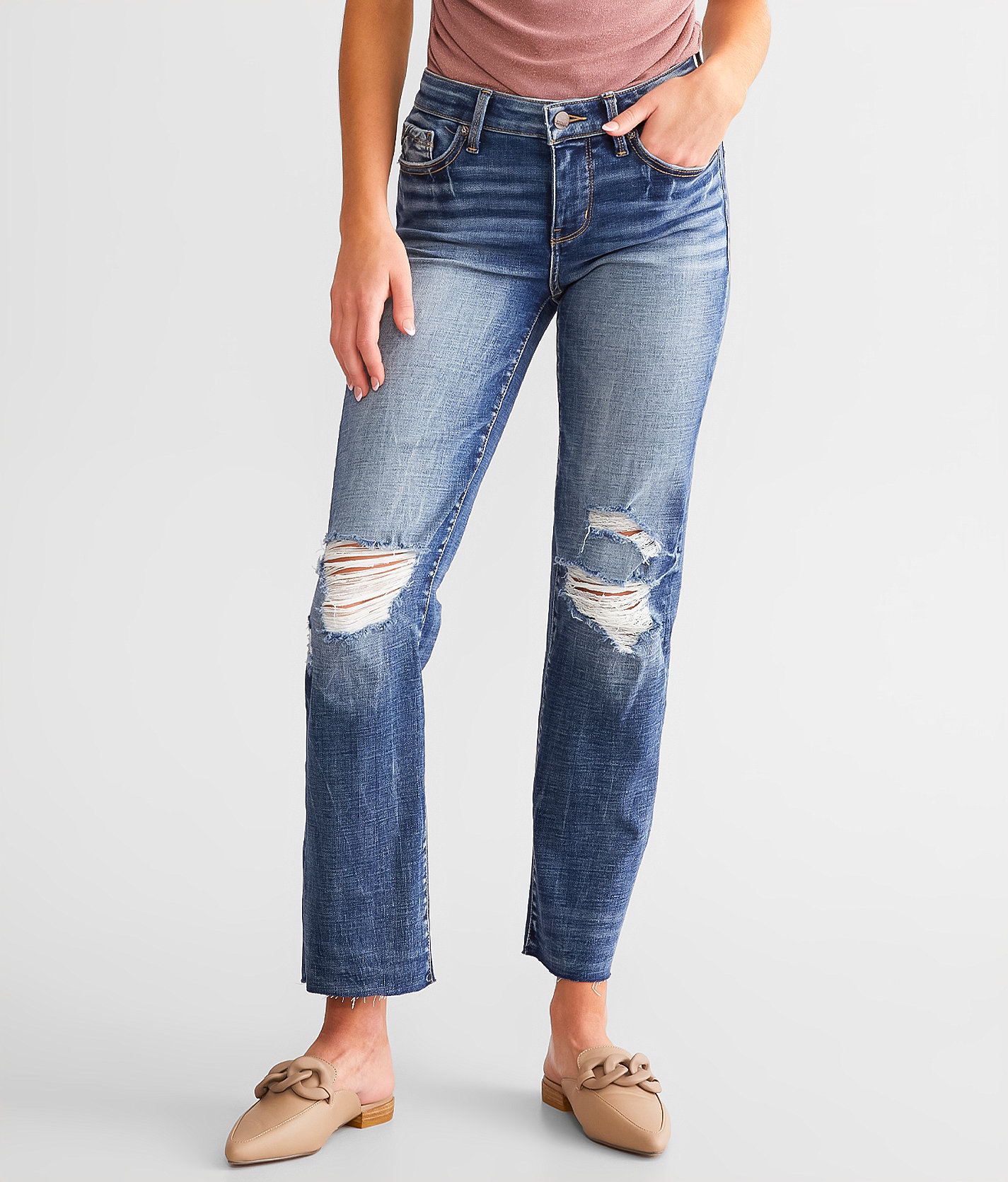 Buckle Black Fit No. 53 Cropped Straight Stretch Jean - Women's Jeans in Bisbee 8