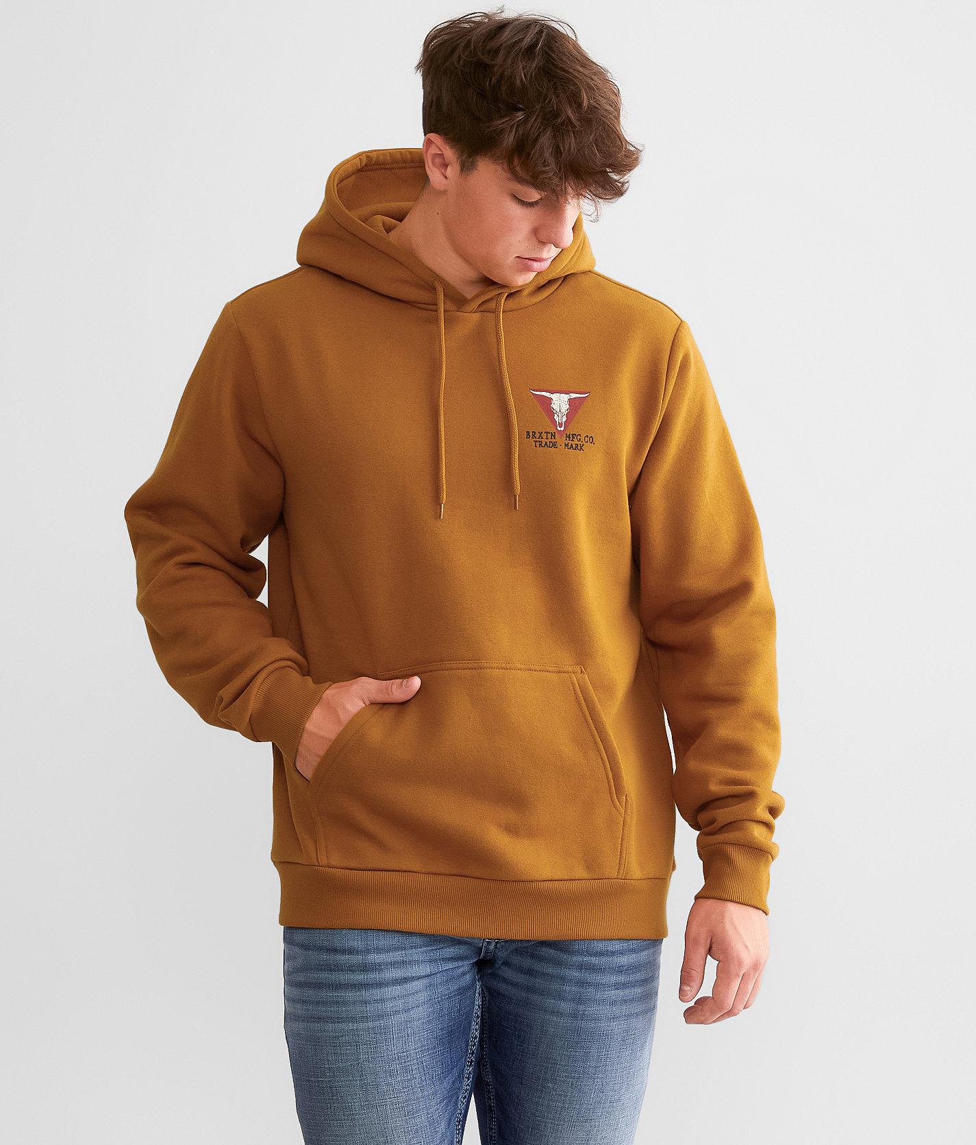 Brixton Galveston Hooded Sweatshirt - Men's Sweatshirts in Golden Brown