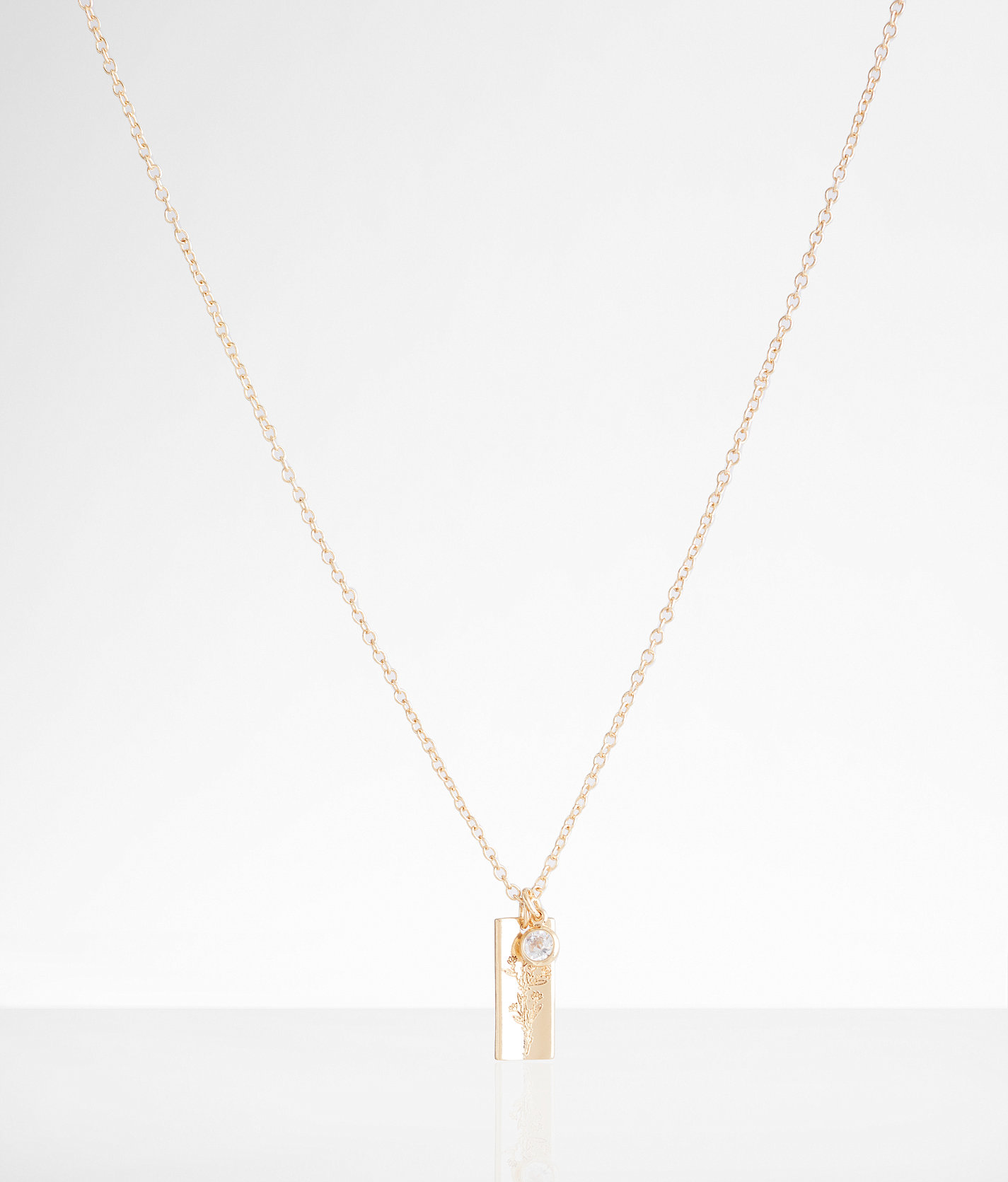 boutique by BKE Etched Flower Necklace - Women's Jewelry in Gold