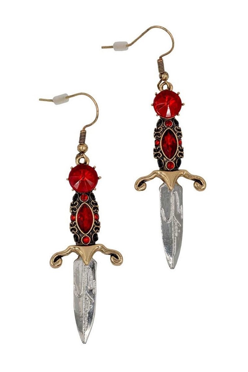 Elvira Dagger Earrings [RED]