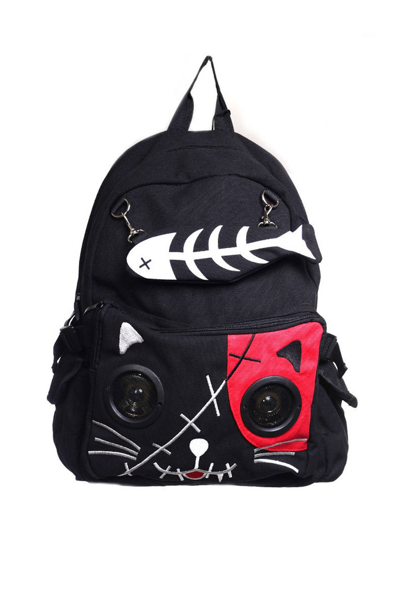 Zombie Kitty Speaker Backpack [Black/Red]