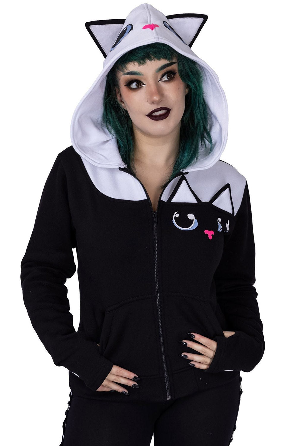Kitty Hoodie [BLACK/WHITE]