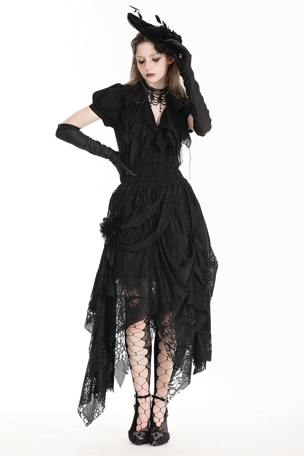 Tombs of Cairo Gothic Midi Skirt