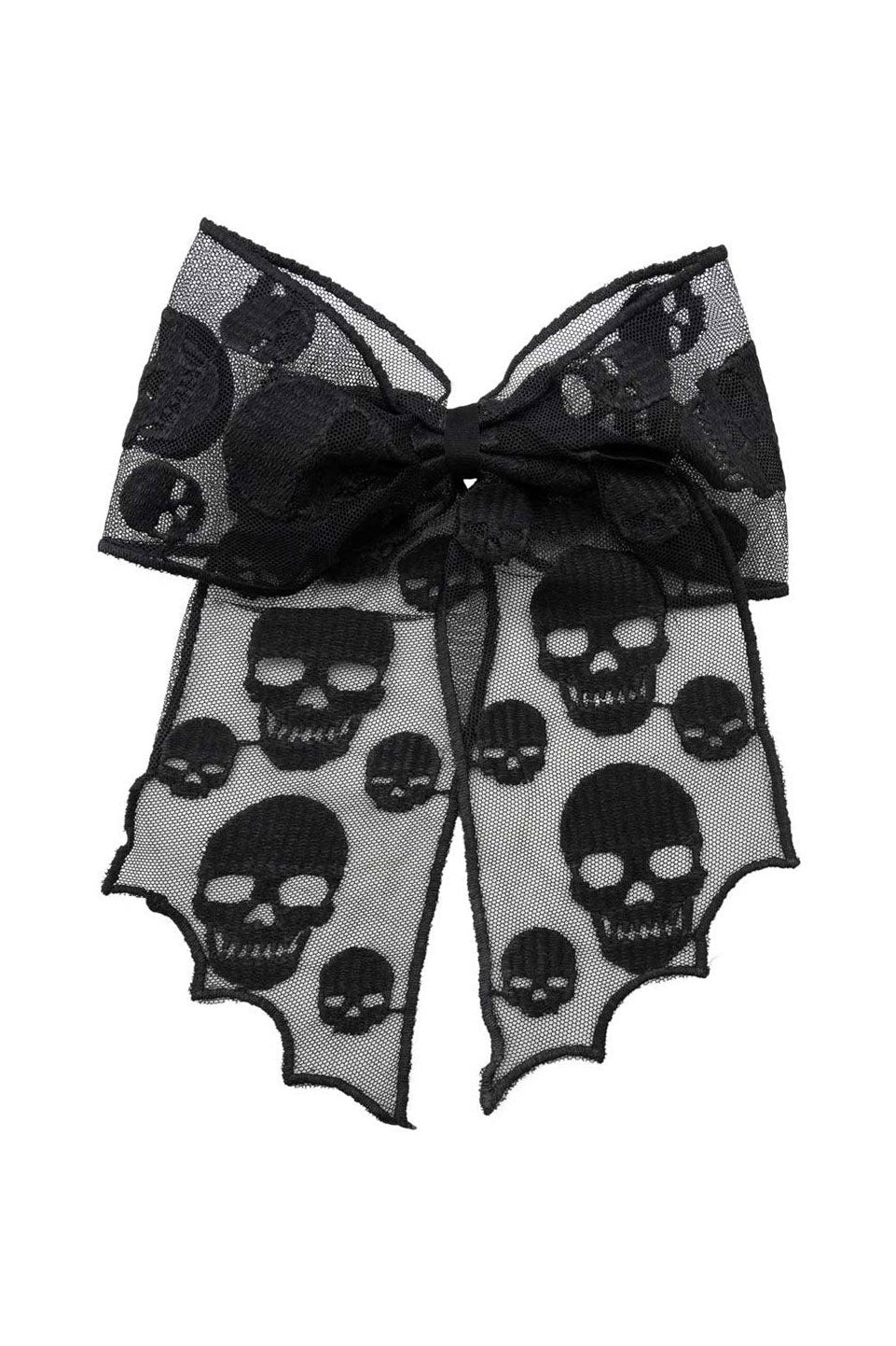 Skull Lace Hair Bow