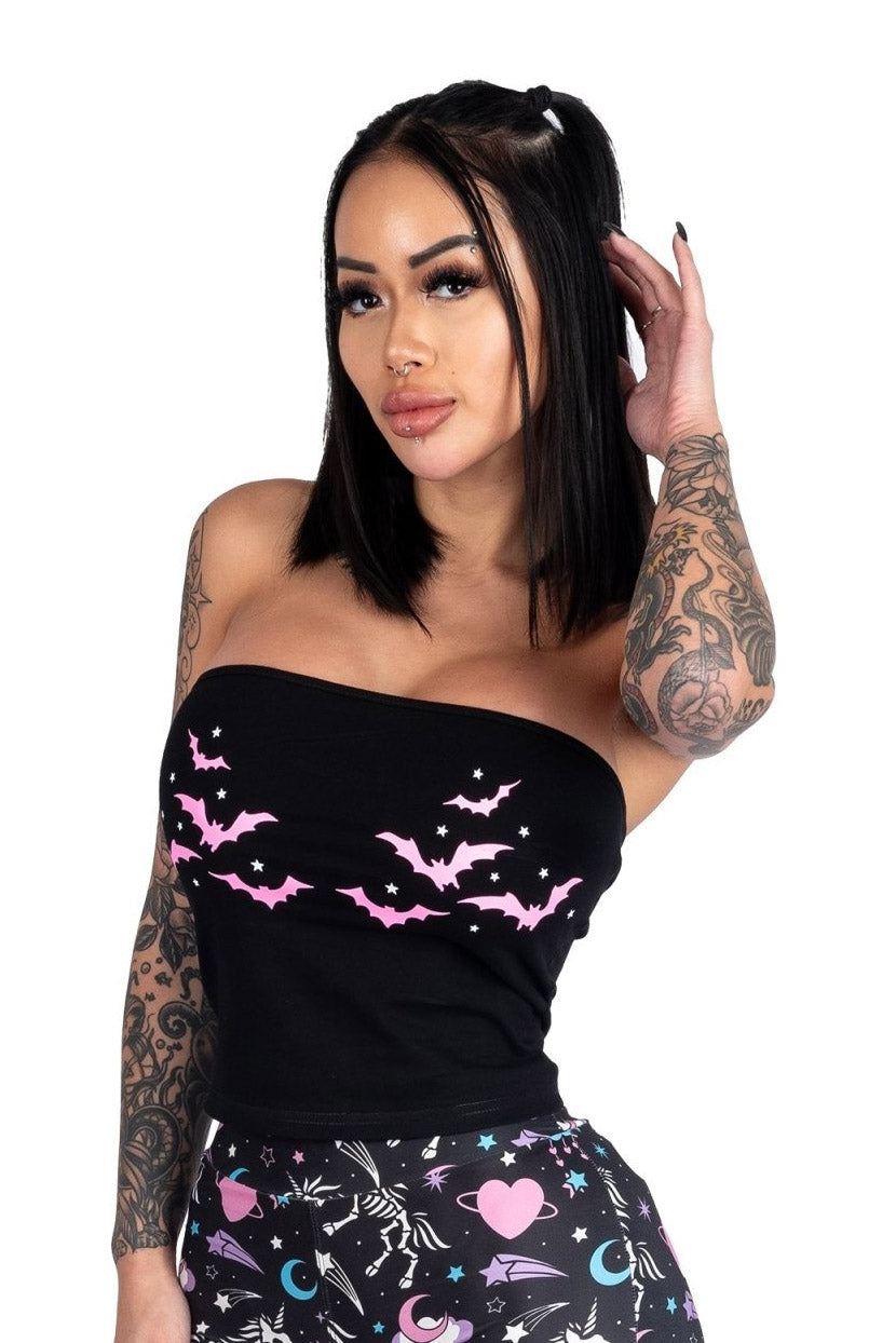 Pink Bats Corset Back Tee