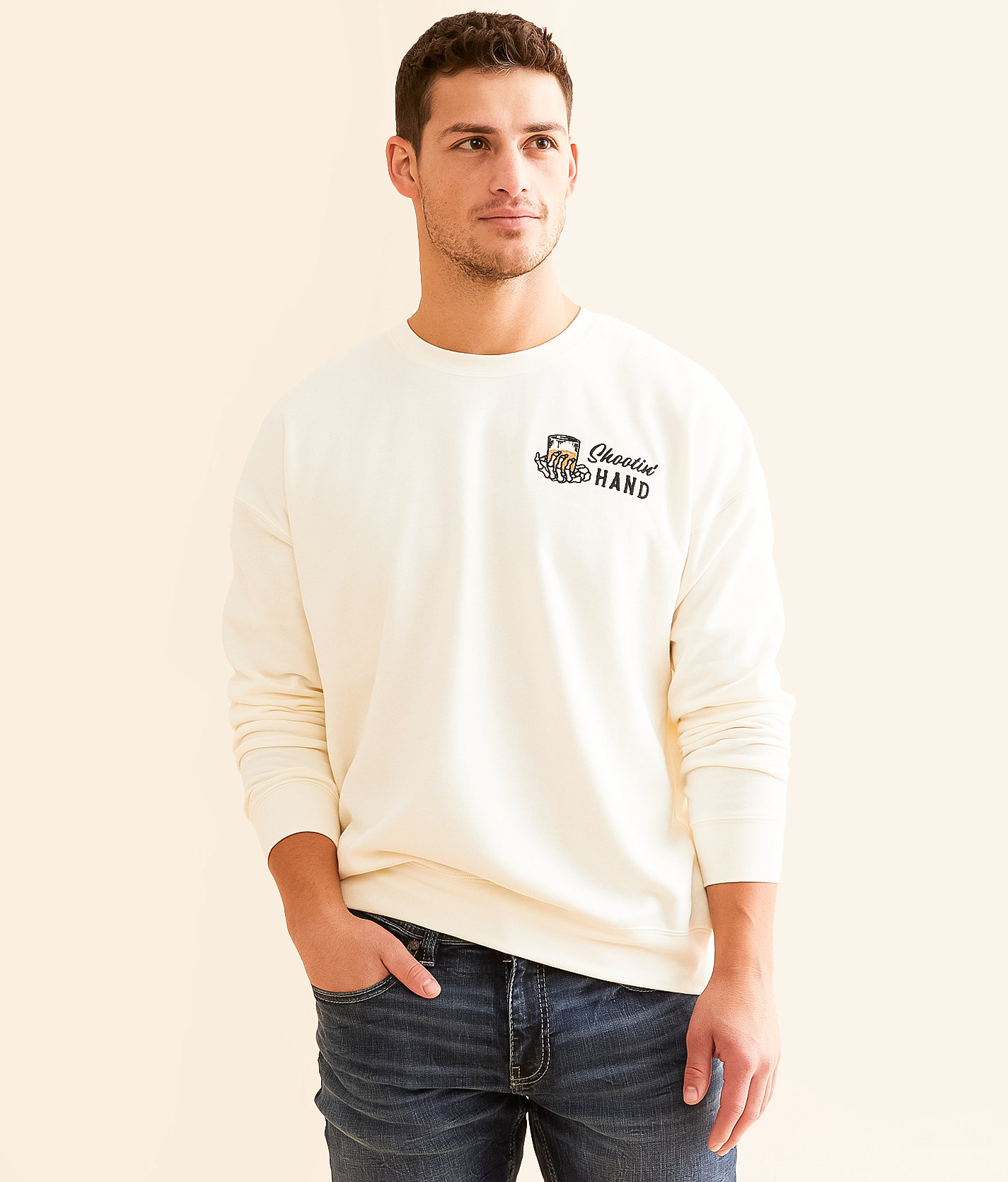 Sendero Provisions Co. Shootin' Hand Pullover - Men's Sweatshirts in Cream