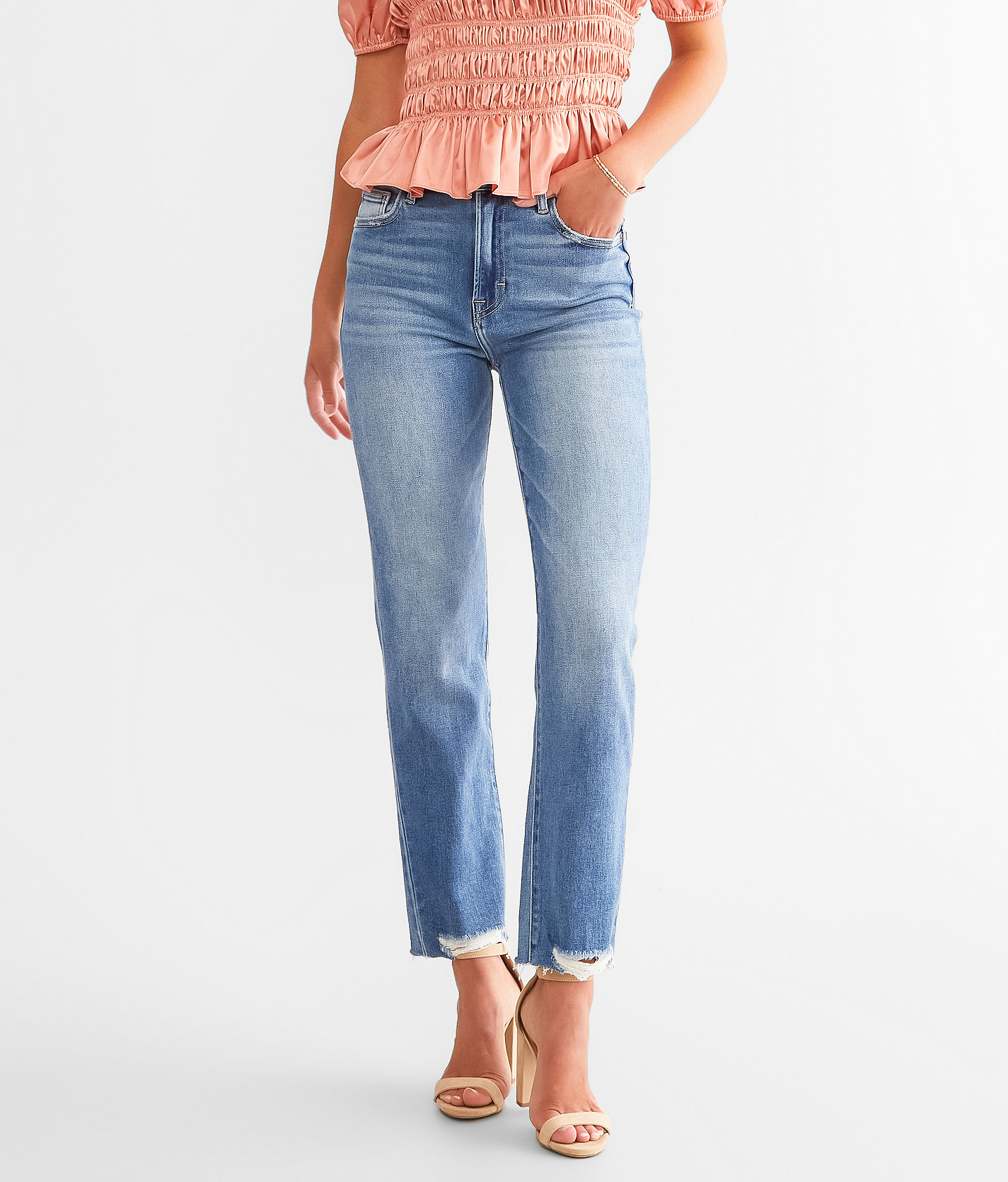 HIDDEN Tracey Cropped Straight Stretch Jean - Women's Jeans in Dark Wash