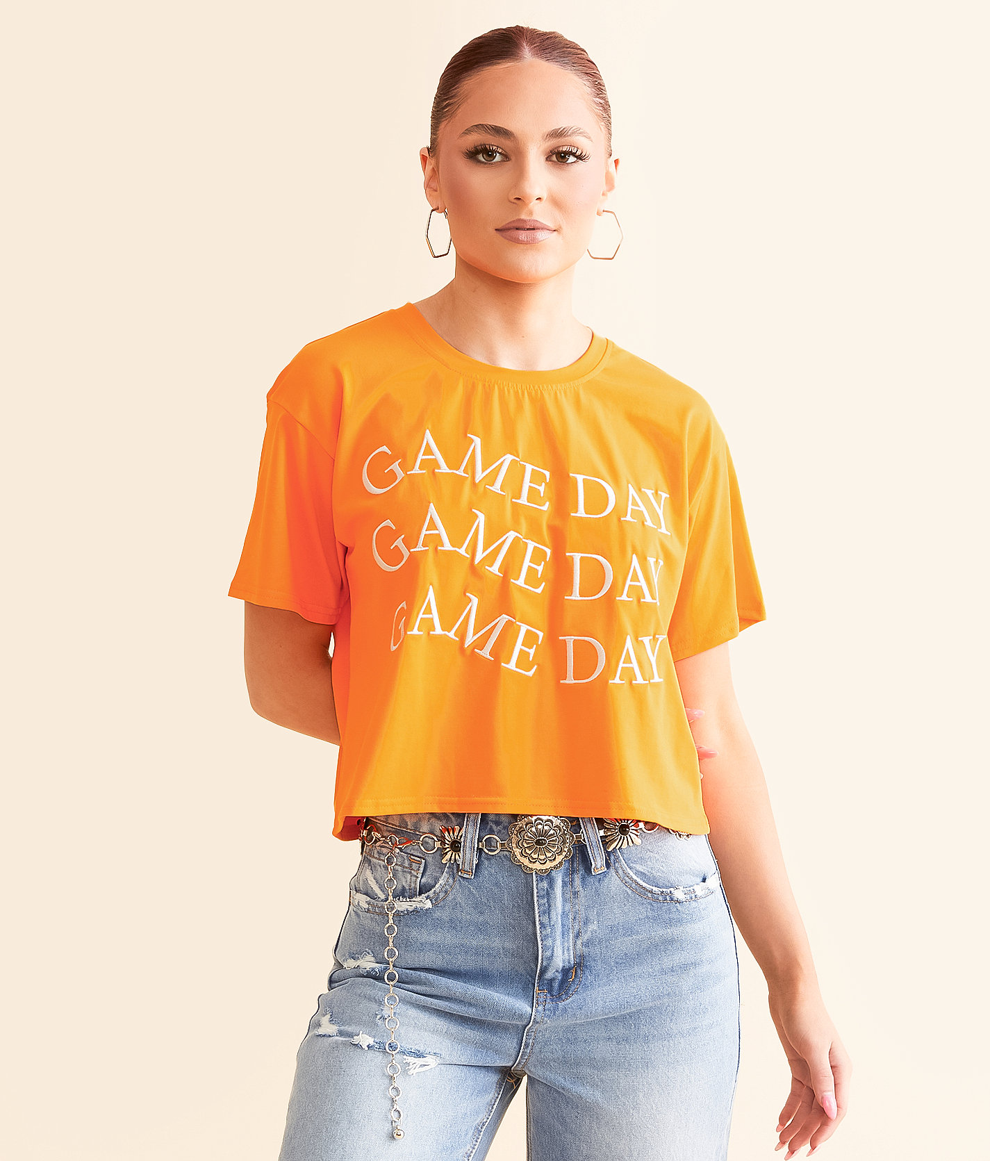 LE LIS Game Day Cropped T-Shirt - Women's T-Shirts in Orange