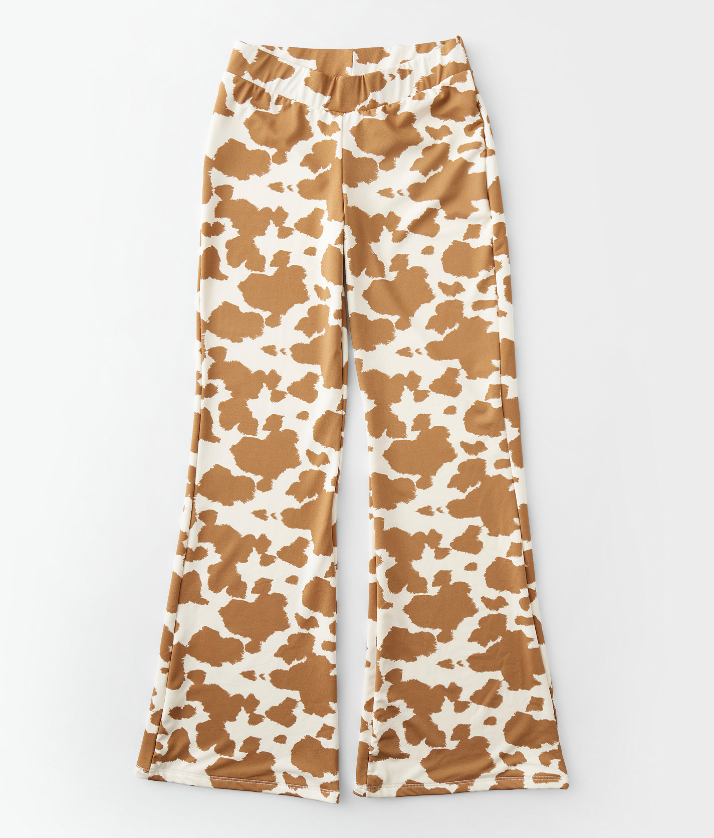 Girls - Willow & Root Cow Print Flare Legging - Girl's Leggings in Brown Cream