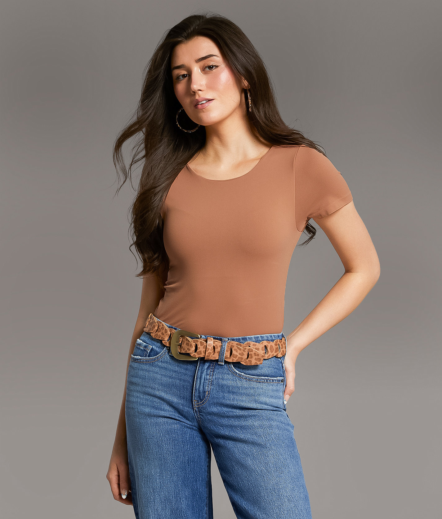BKE core Contour Top - Women's Shirts & Blouses in Mocha Mousse