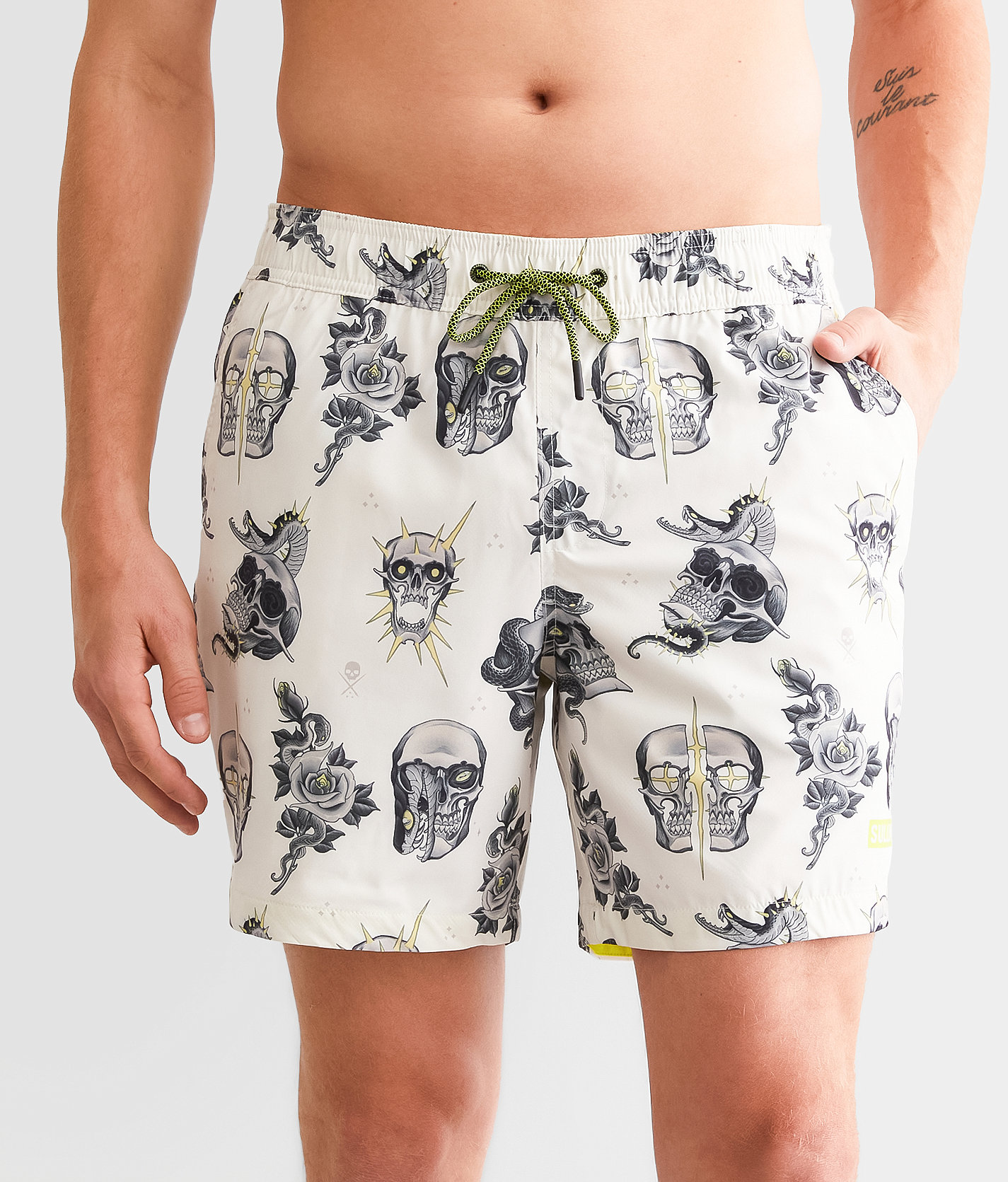 Sullen Haubs Stretch Swim Trunks - Men's Swimwear in Cream