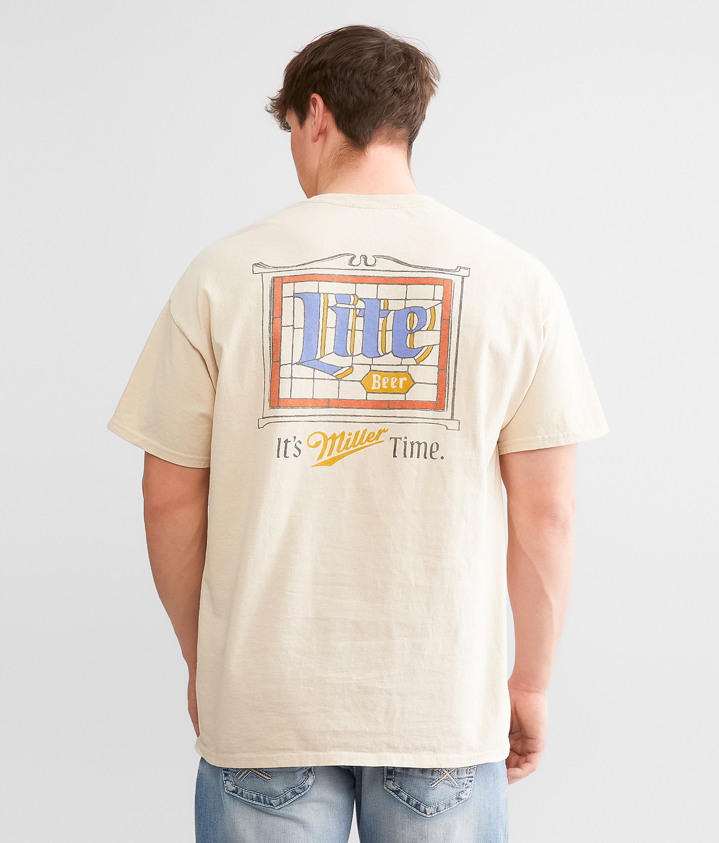 Junkfood Miller Lite® Stained Glass T-Shirt - Men's T-Shirts in Sand