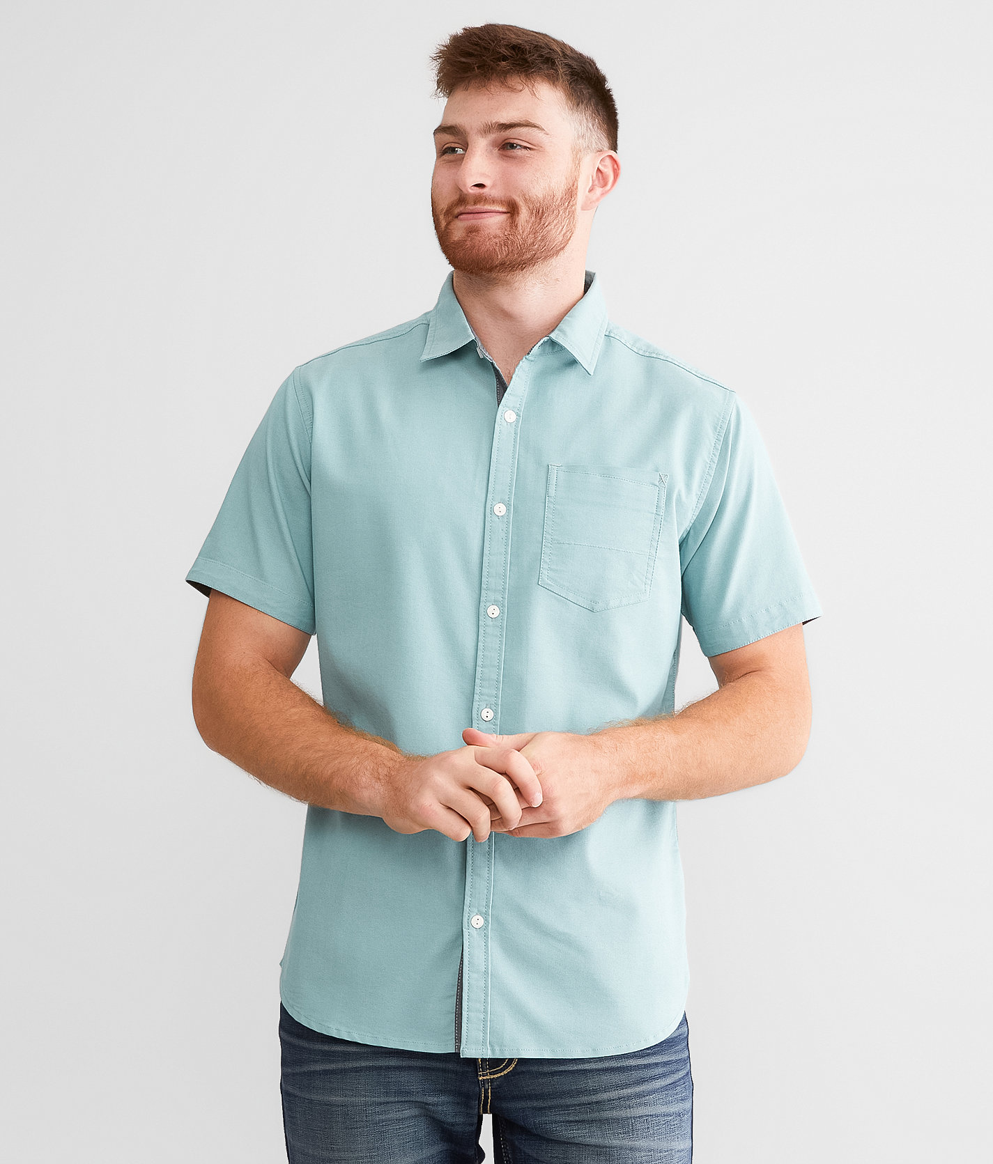 Departwest Solid Oxford Stretch Shirt - Men's Shirts in Bristol Blue White