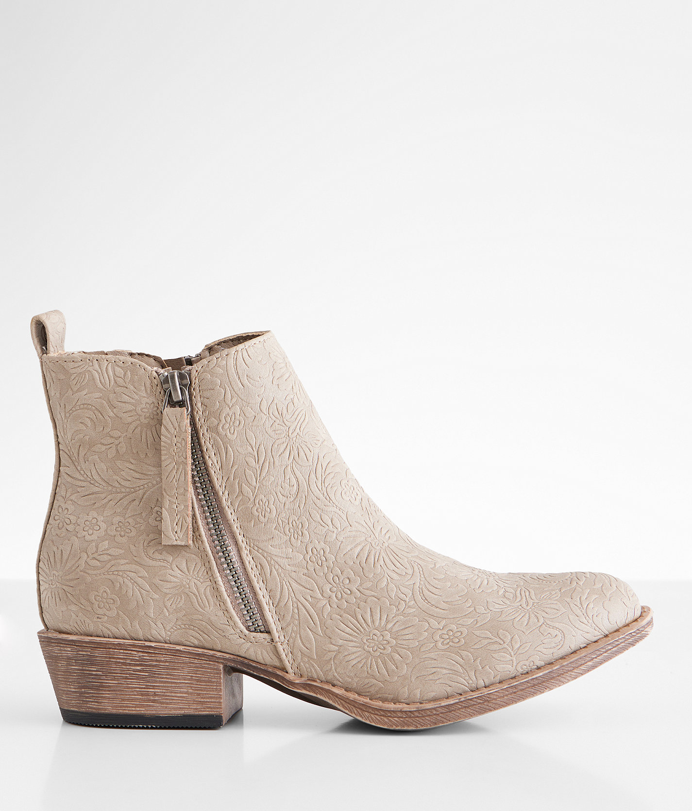 Very G Floral Embossed Ankle Boot - Women's Shoes in Stone