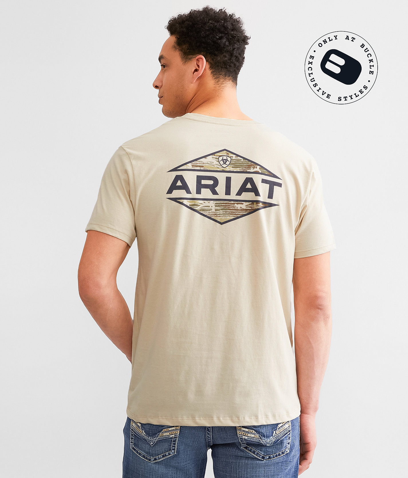 Ariat Camo Wooden Diamond T-Shirt - Men's T-Shirts in Natural