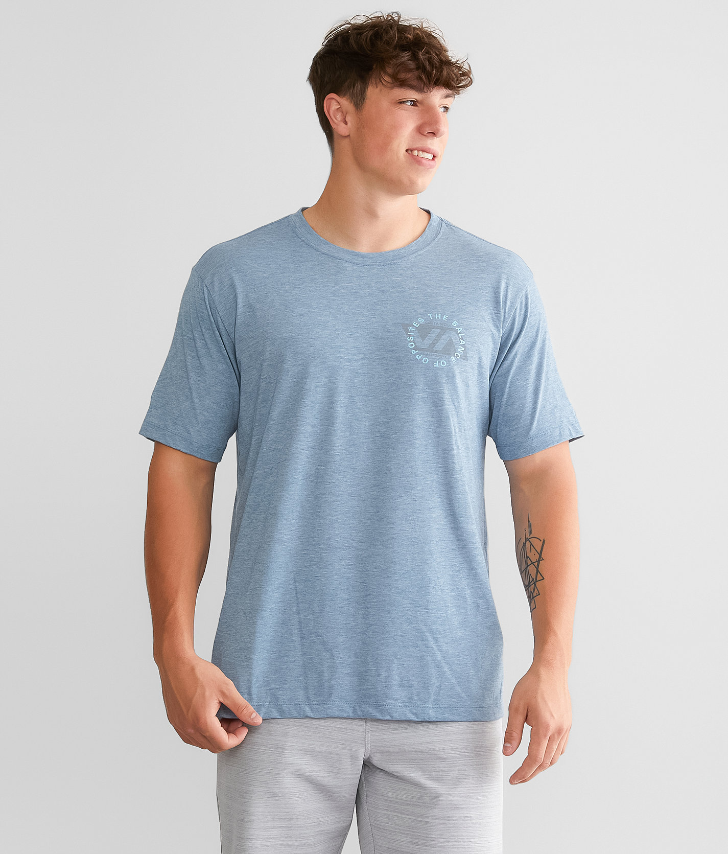 RVCA Division Sport T-Shirt - Men's T-Shirts in Majolica Blue Heather