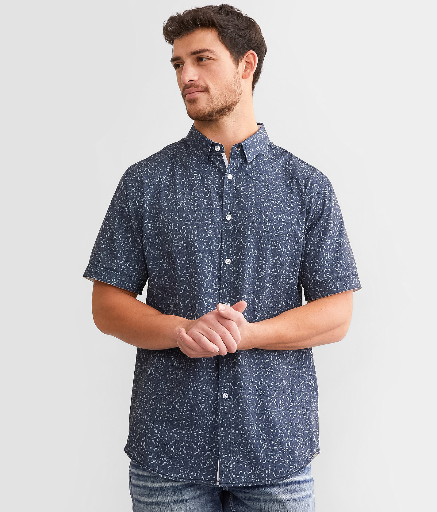 J.B. Holt Spot Athletic Performance Stretch Shirt - Men's Shirts in Navy Grey