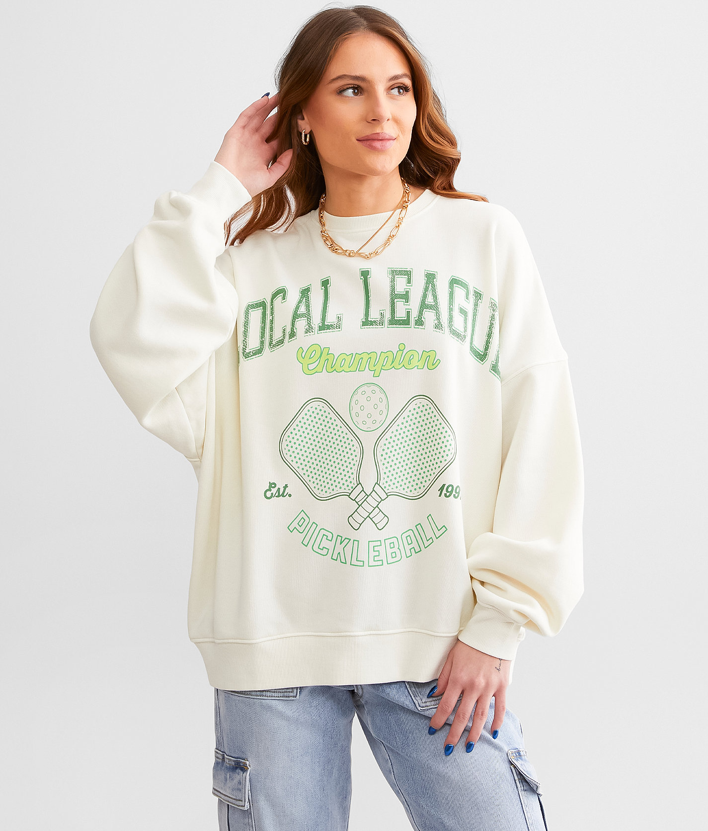 Modish Rebel Pickleball League Champ Pullover - Women's Sweatshirts in Cream