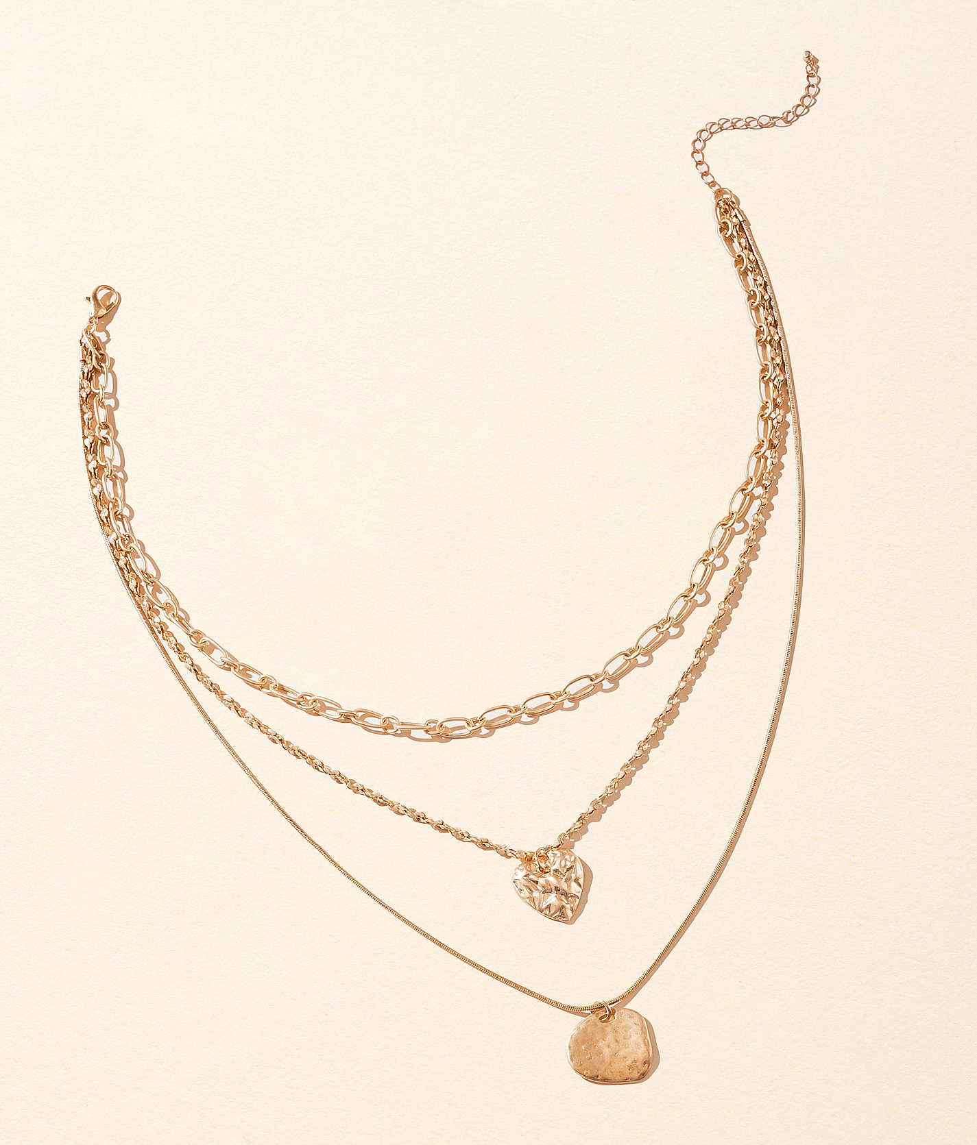 boutique by BKE Heart Tiered Necklace - Women's Jewelry in Gold