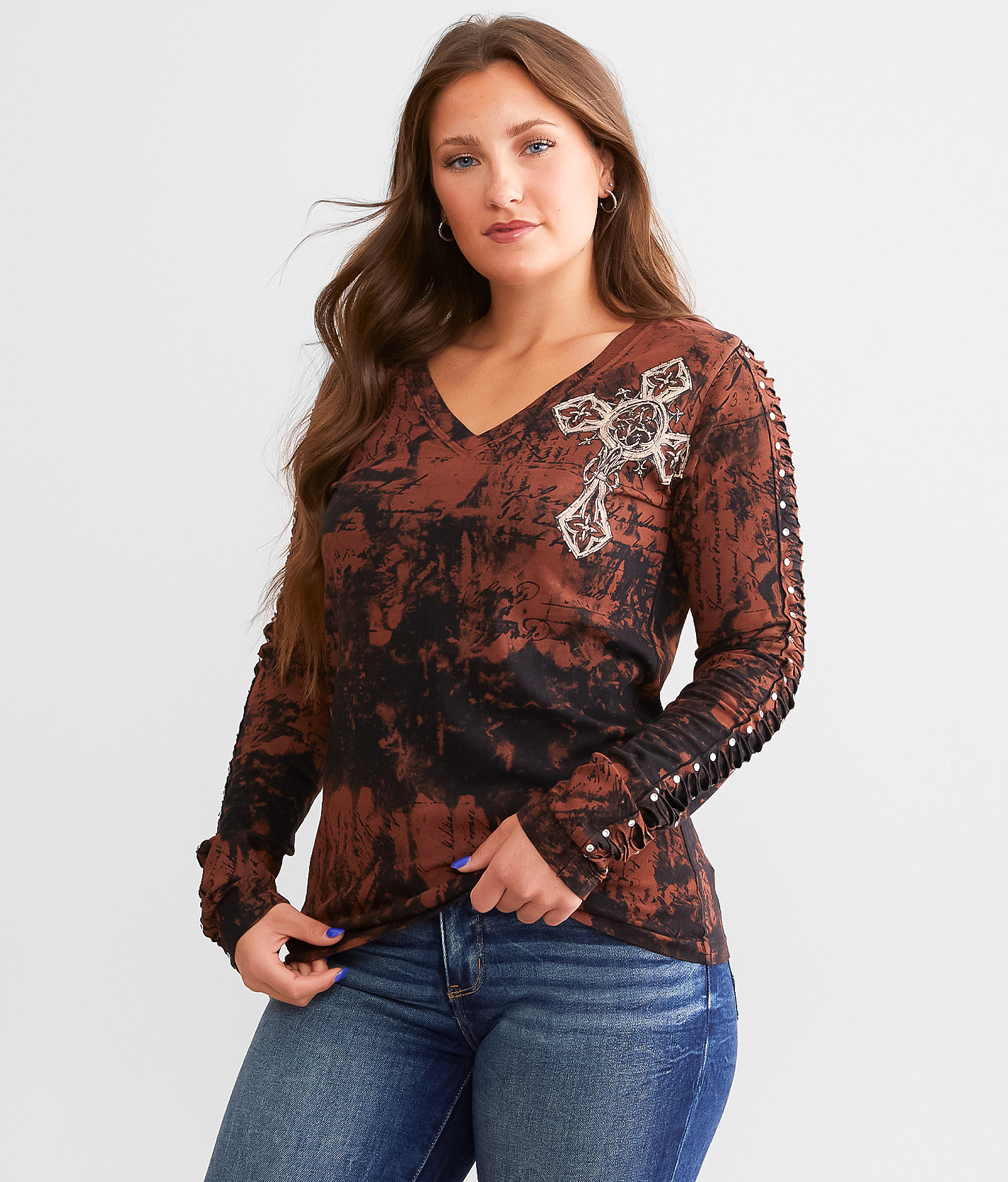 Affliction Spiker T-Shirt - Women's T-Shirts in Black Multi