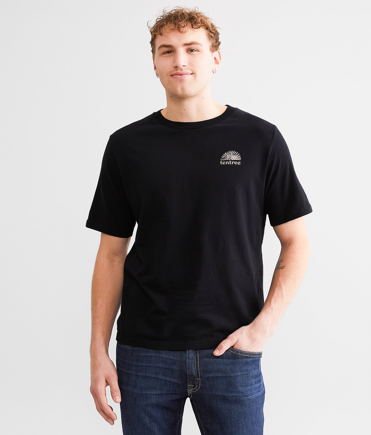 tentree Regenerative Cotton T-Shirt - Men's T-Shirts in Meteor Black Sugar Pine