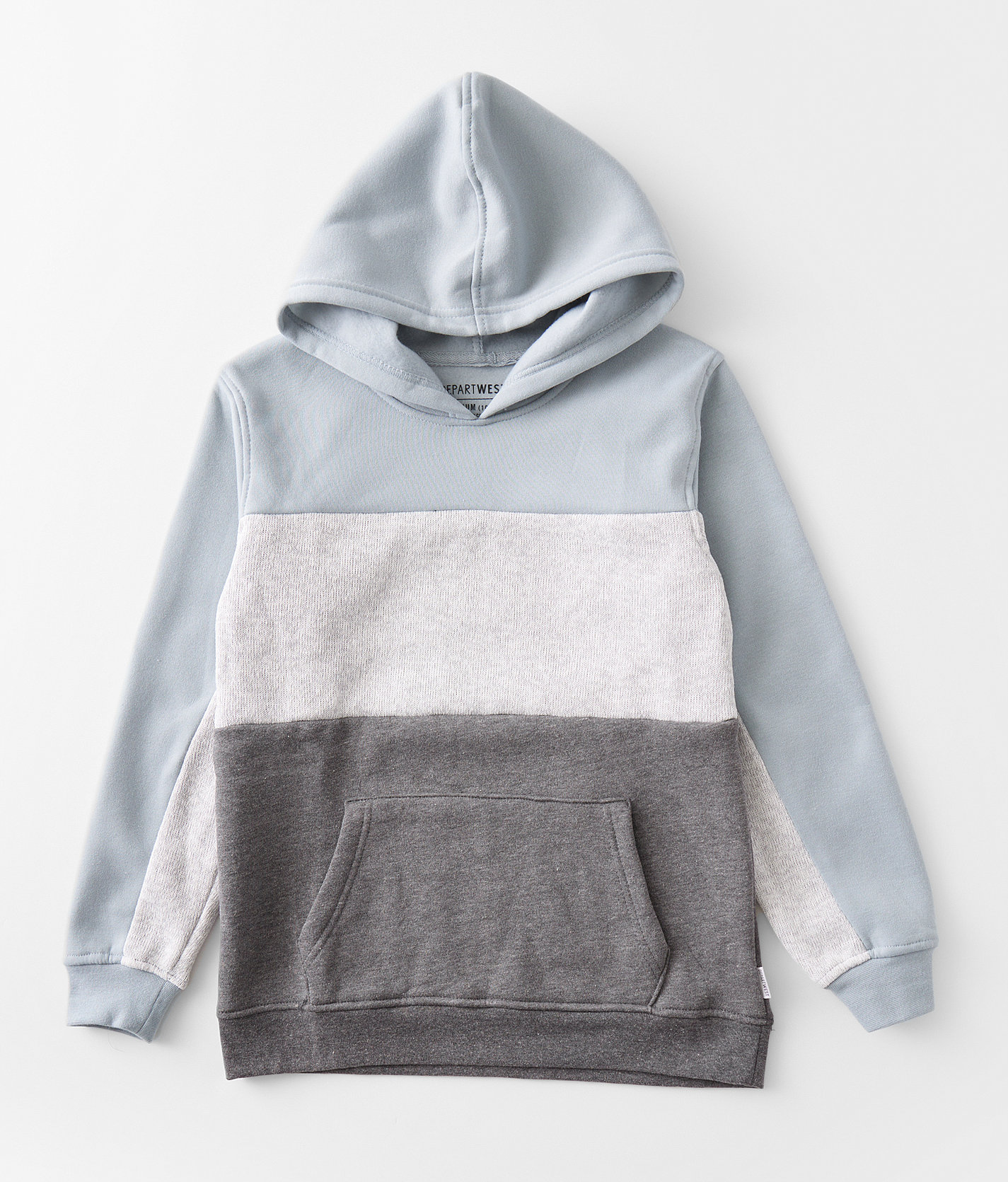 Boys - Departwest Color Block Hoodie - Boy's Sweatshirts in Dusty Blue