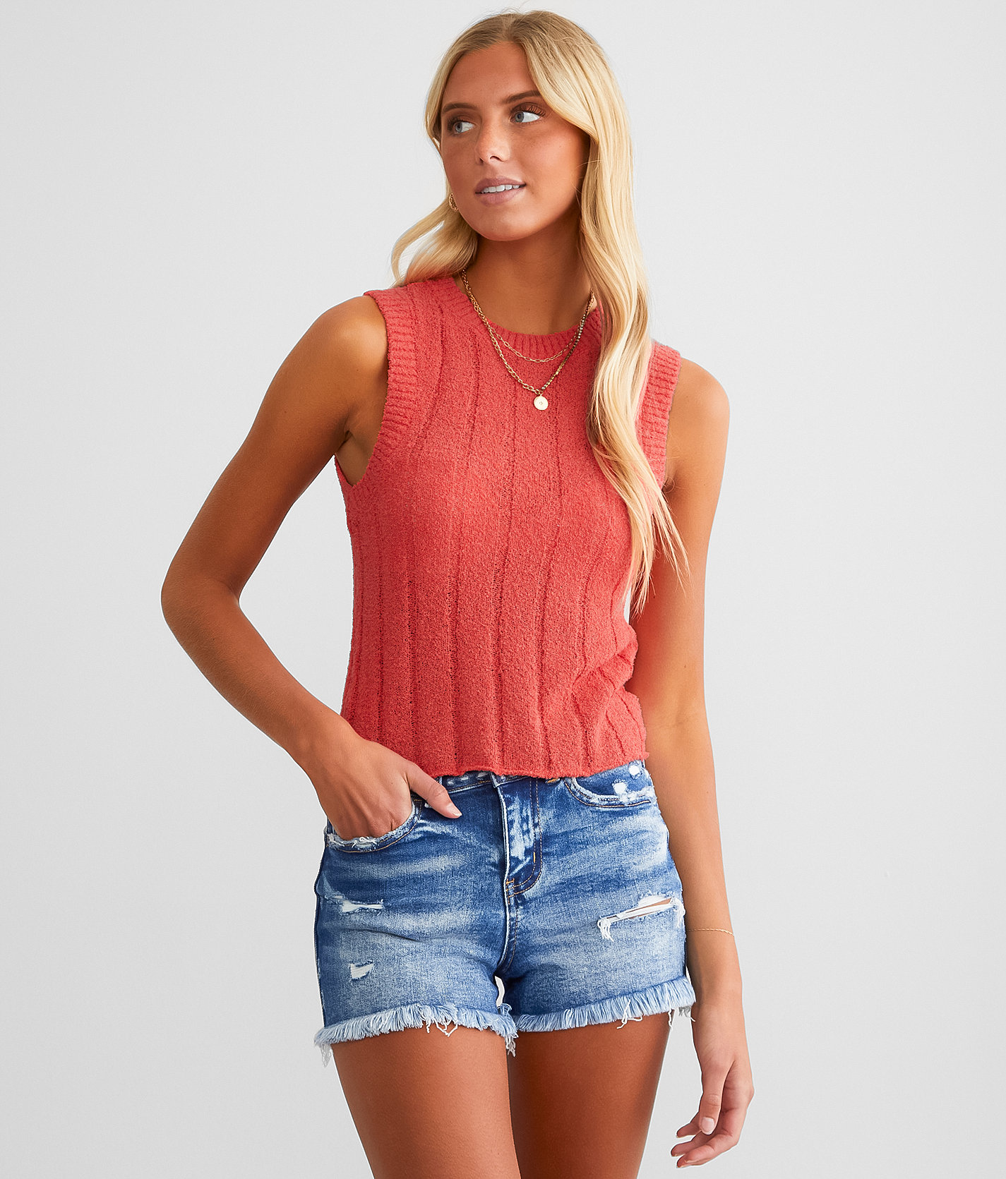 Z Supply Piper Sweater Tank Top - Women's Tank Tops in Mineral Red
